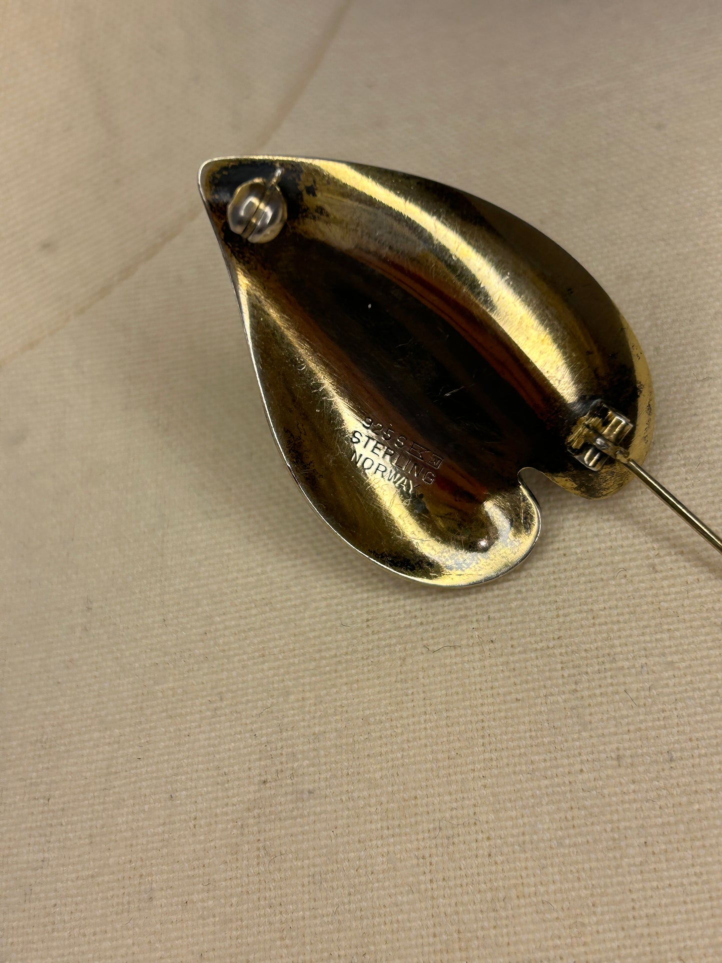 Norwegian Silver Leaf Brooch