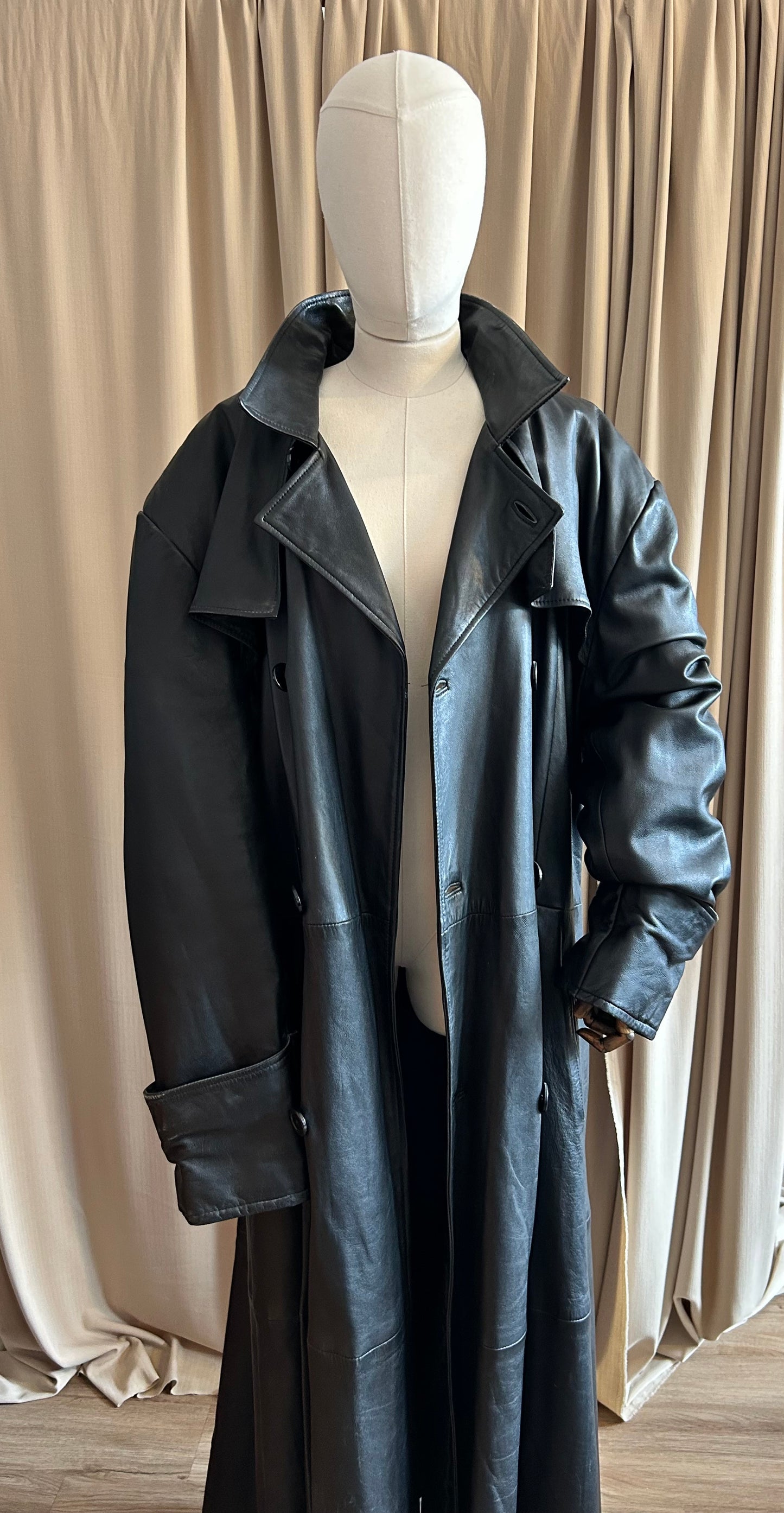 Oversized Leather Trench
