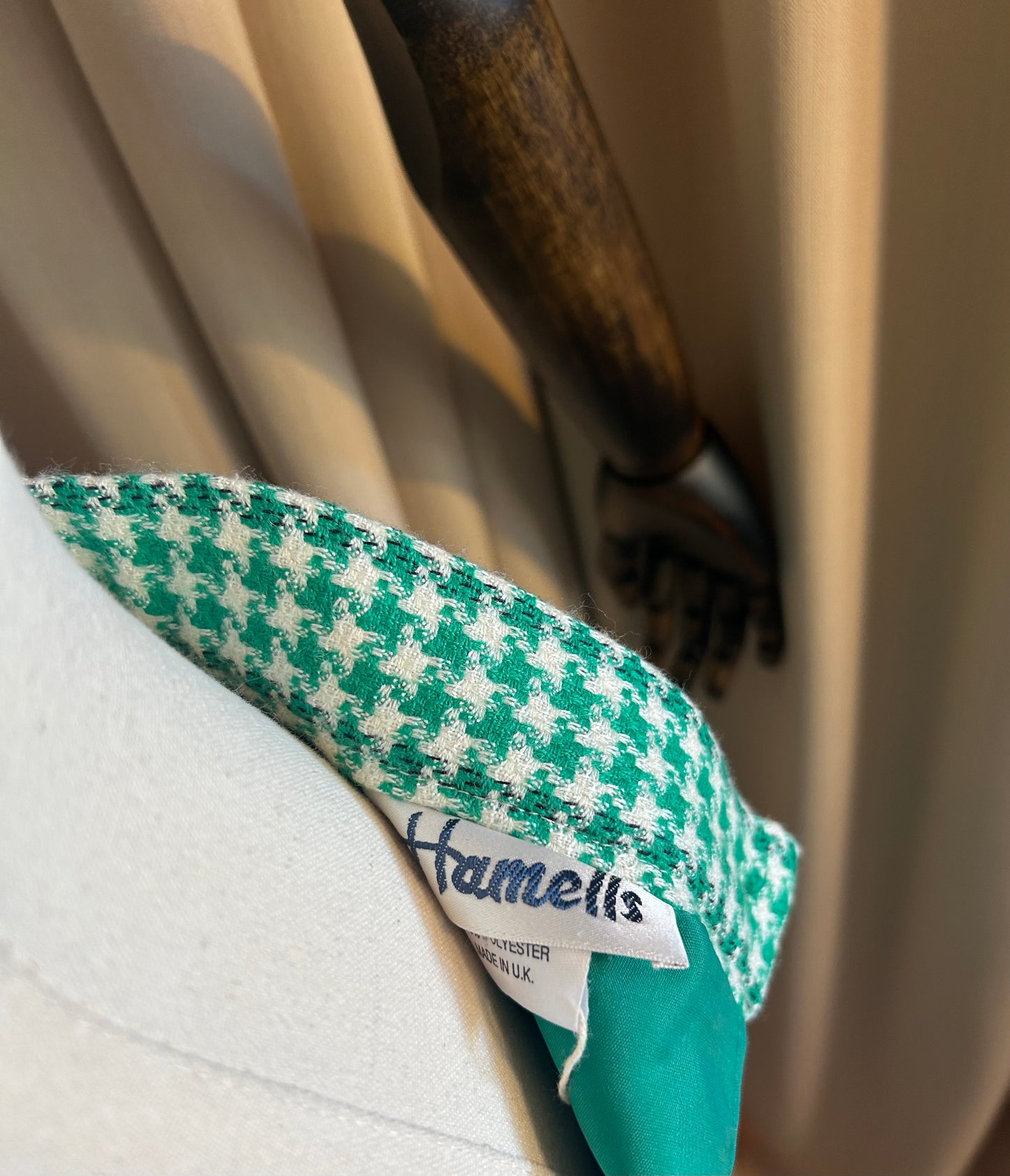 Green Houndstooth Check