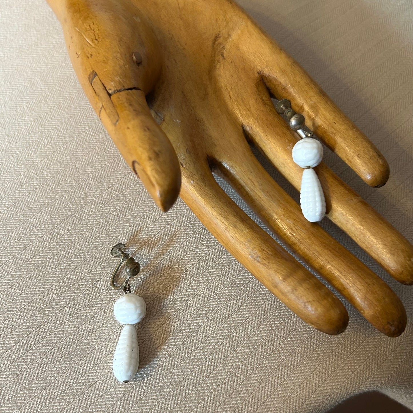 Milk Glass Earrings