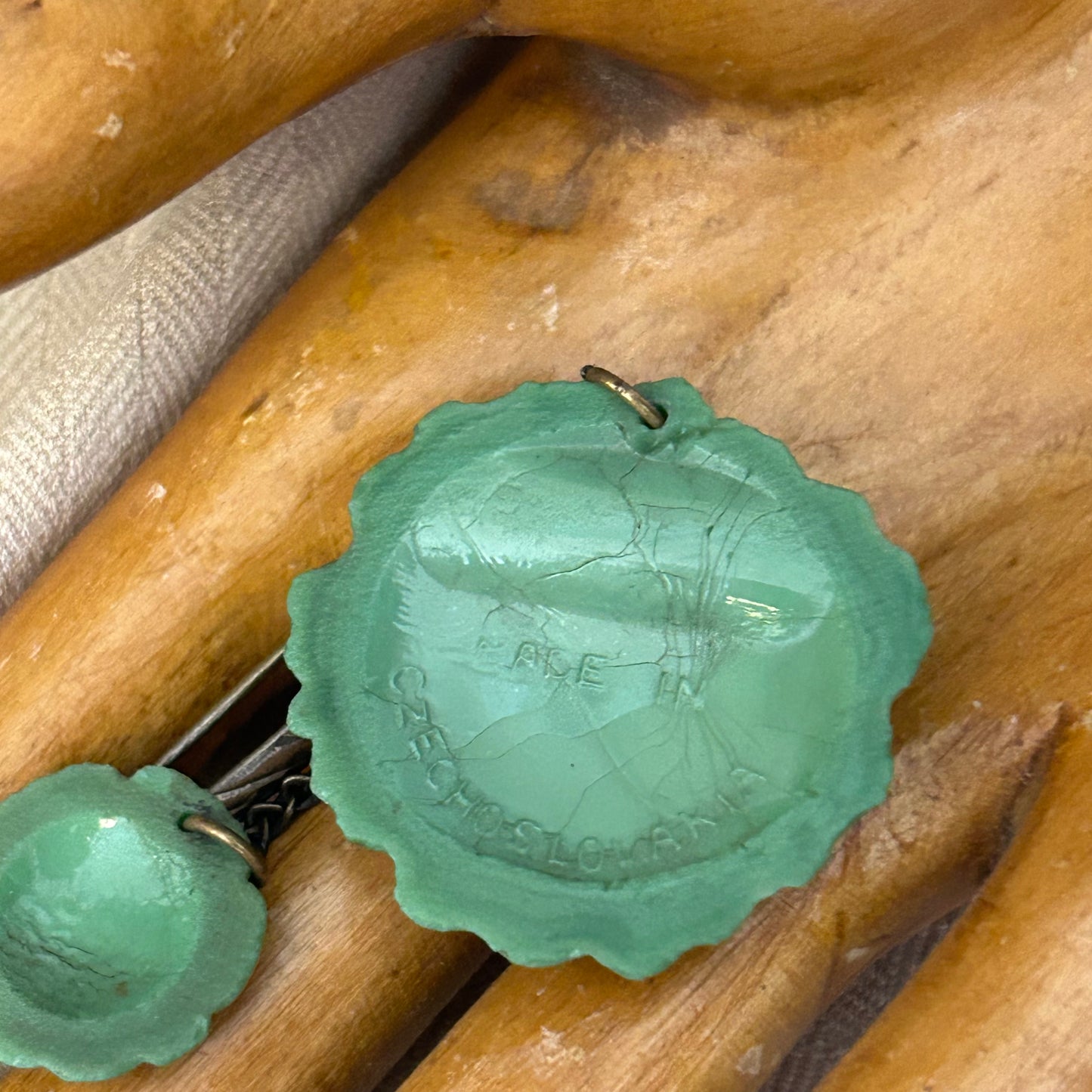 Two Green Flowers Brooch