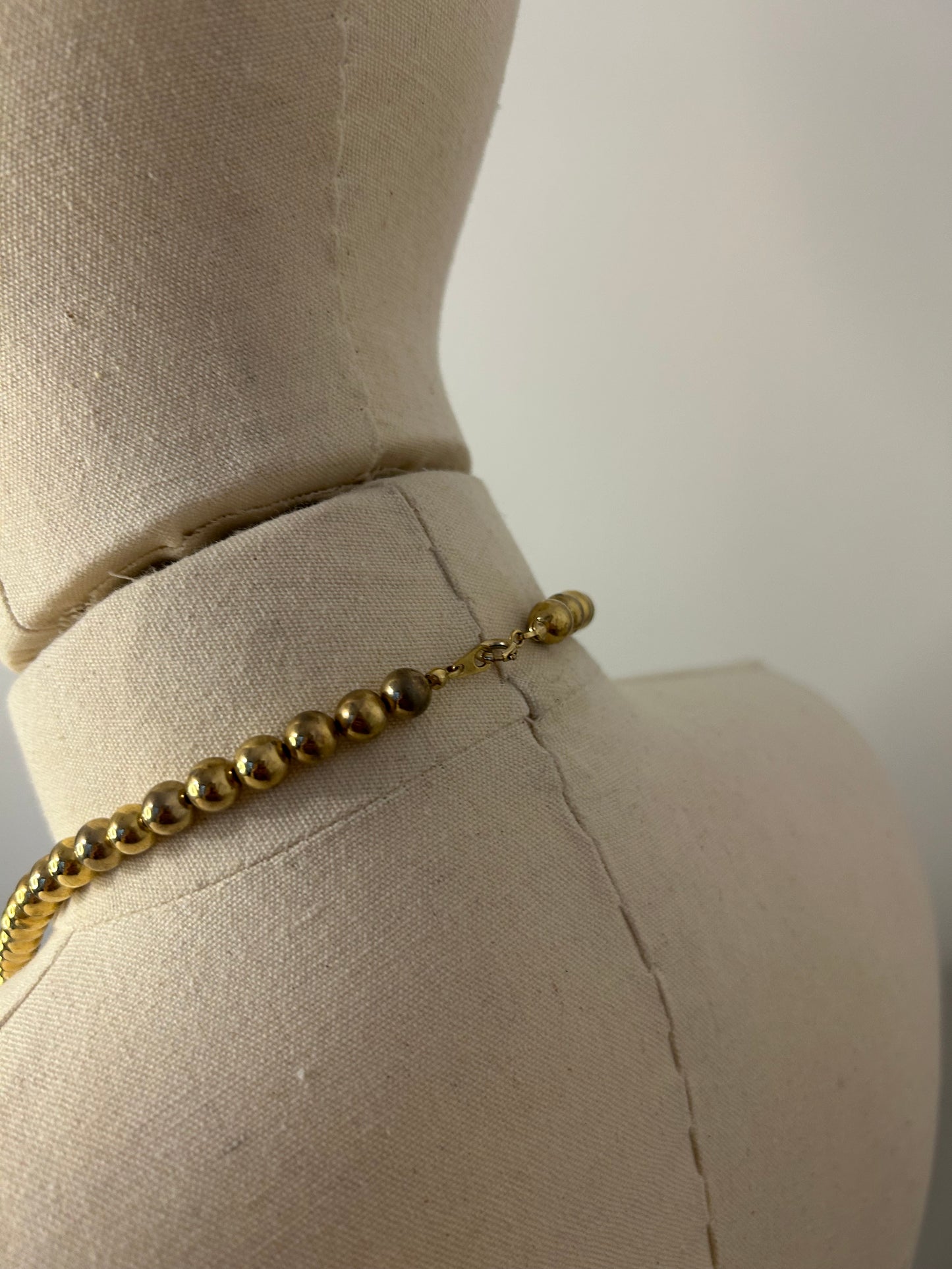 Long Gold Ball Necklace