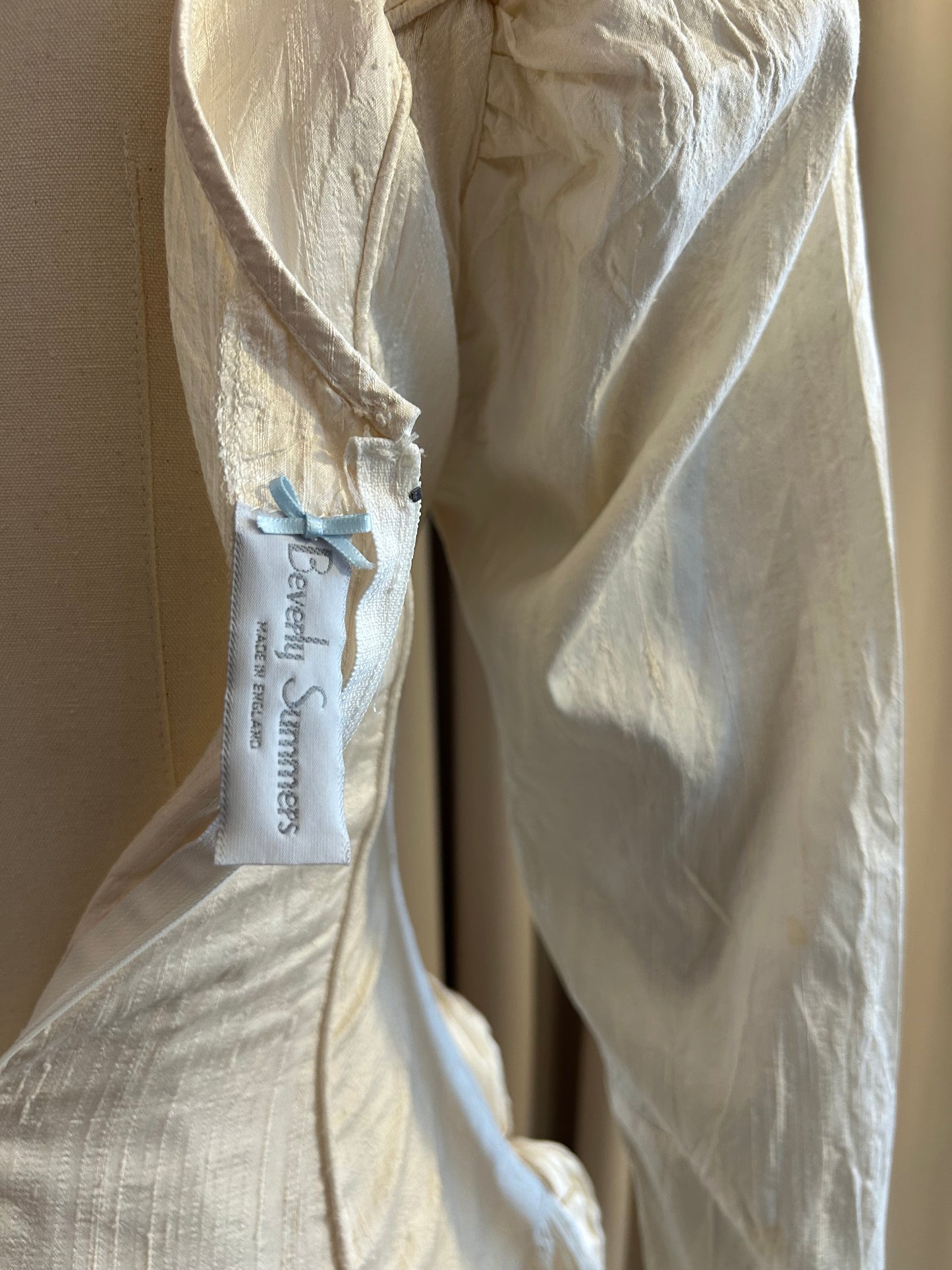 Raw Silk and Floral Appliqué dress