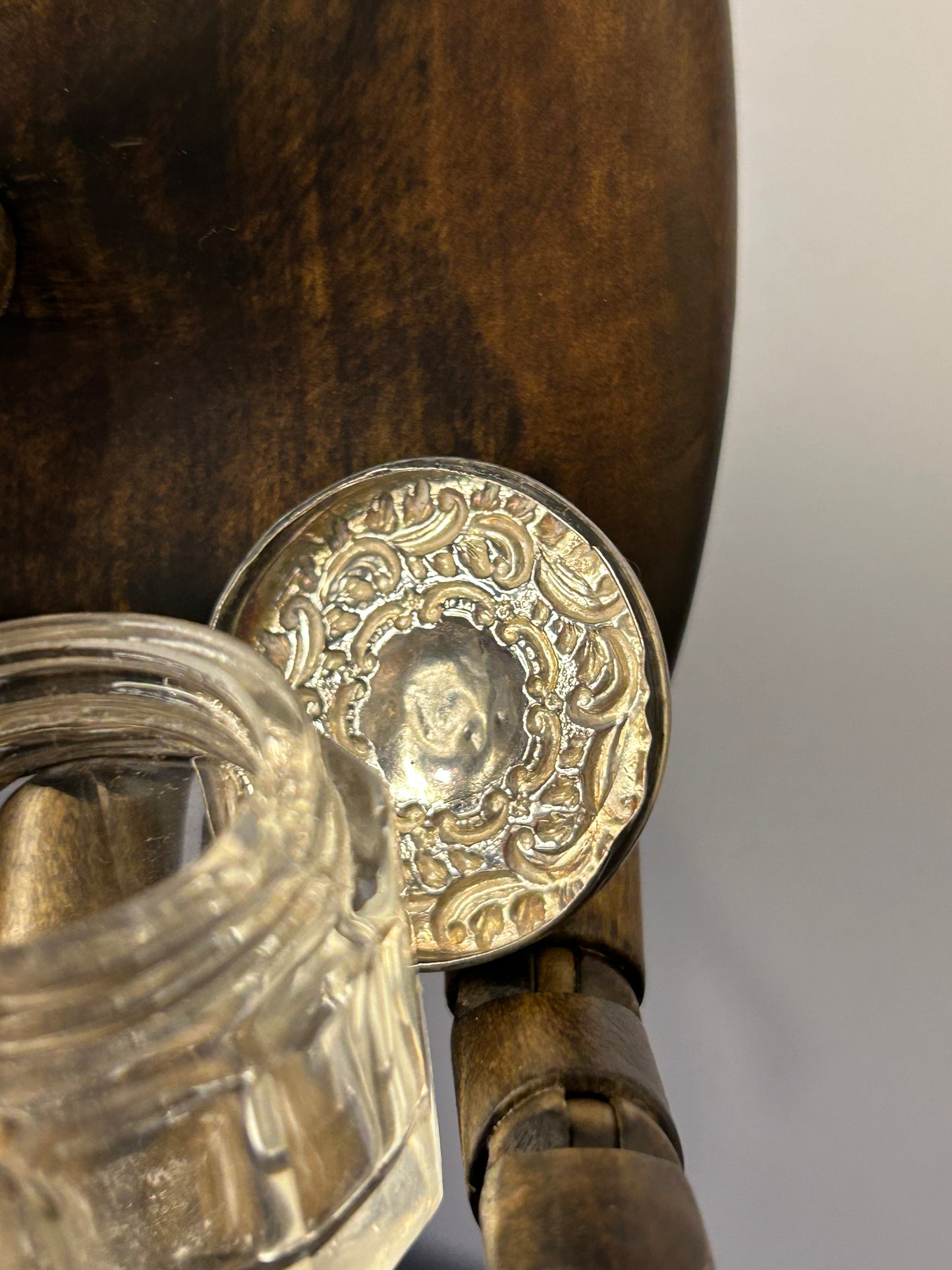 Crystal Pot With Silver Lid