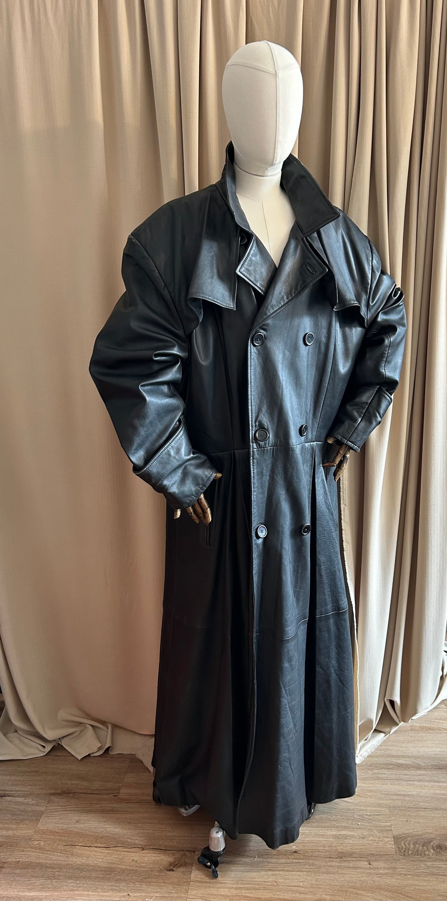 Oversized Leather Trench