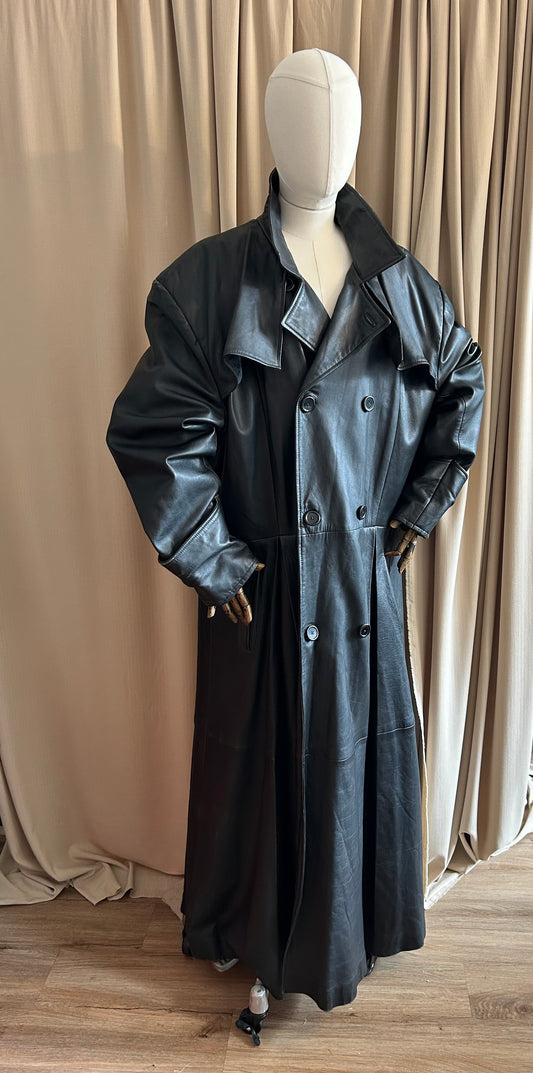 Oversized Leather Trench