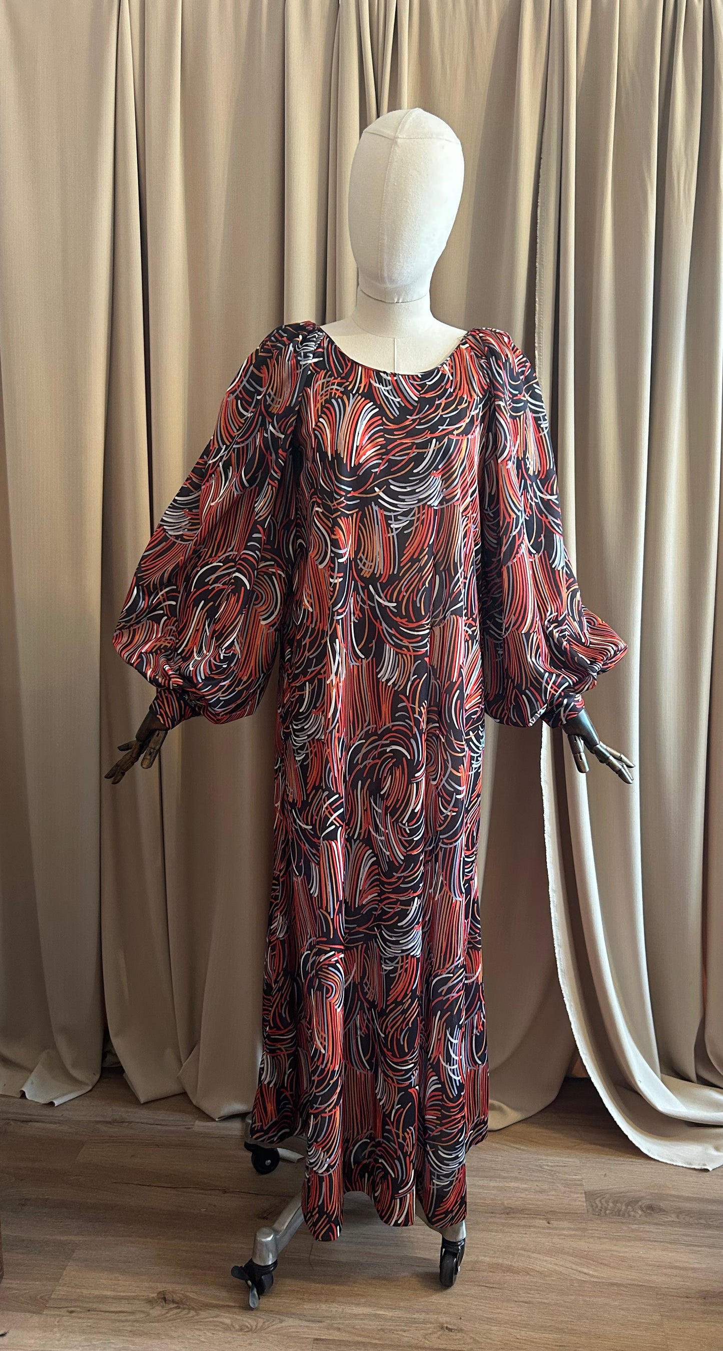 Balloon Sleeve Maxi Dress