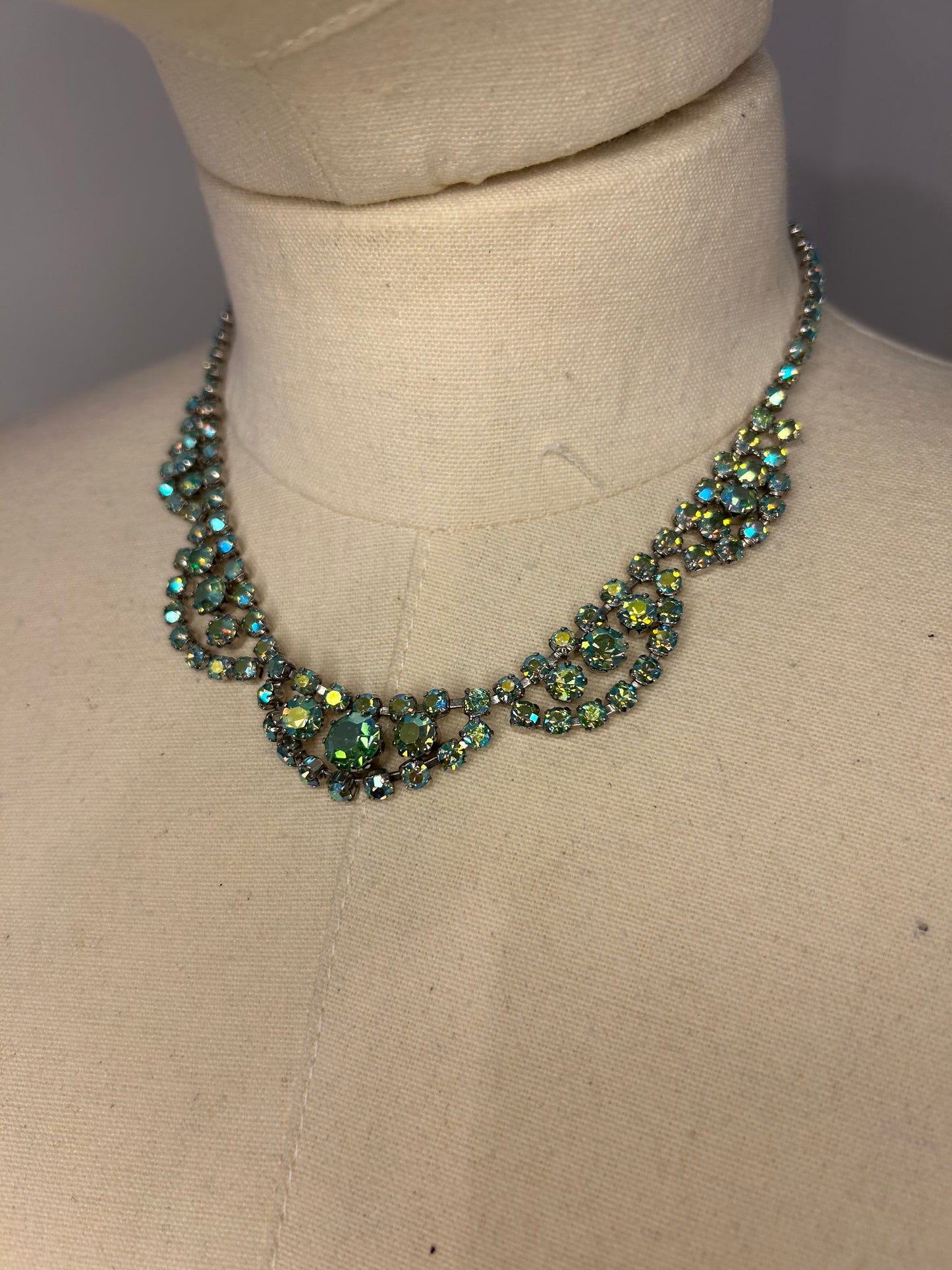 Green Rhinestone Necklace