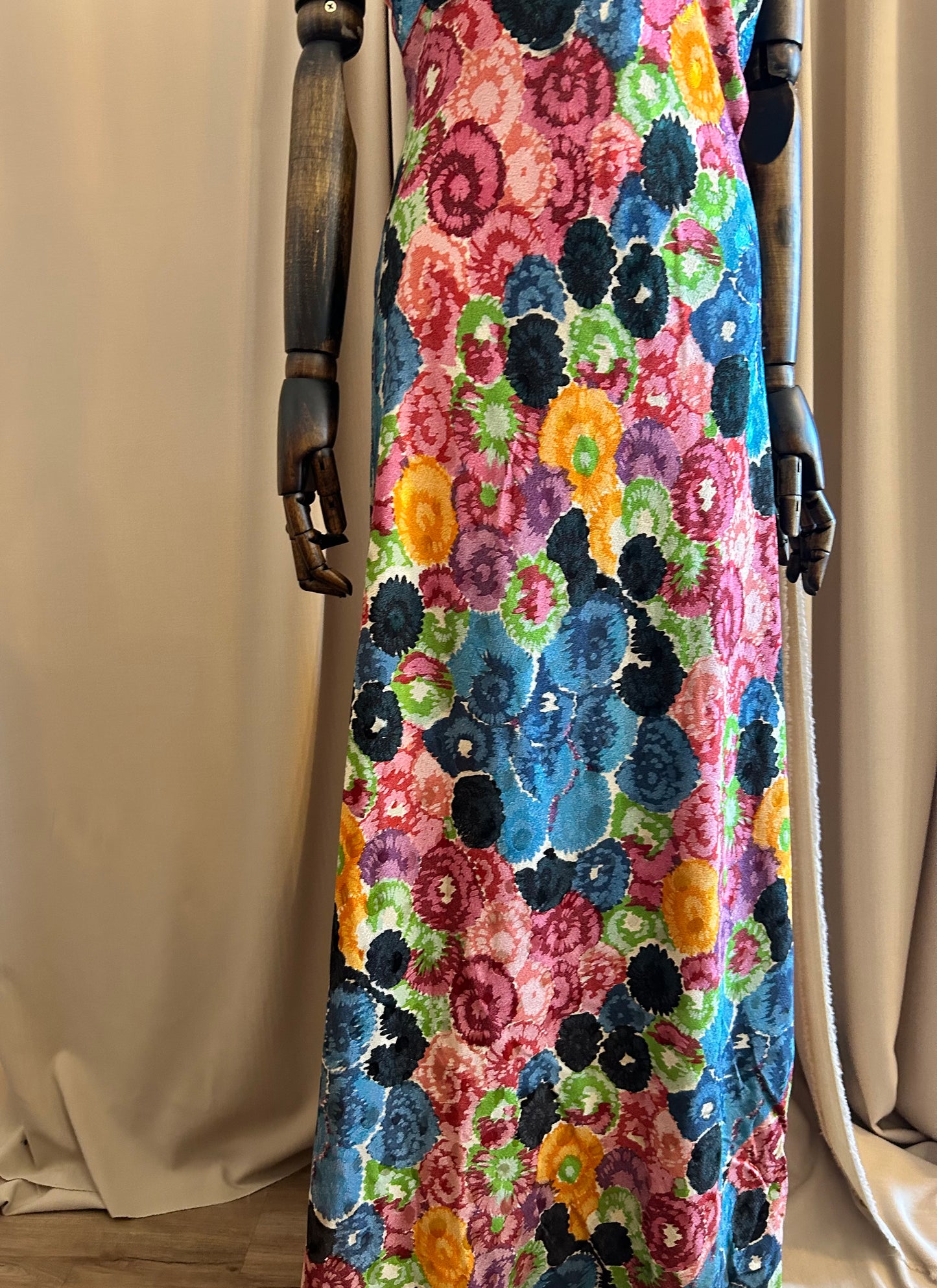 30s Bias Cut Printed Jacquard Dress