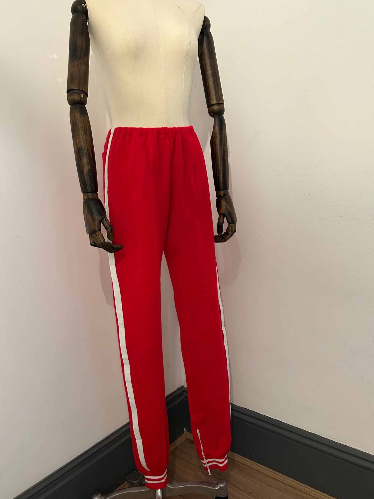 Red and White Tracksuit Bottoms