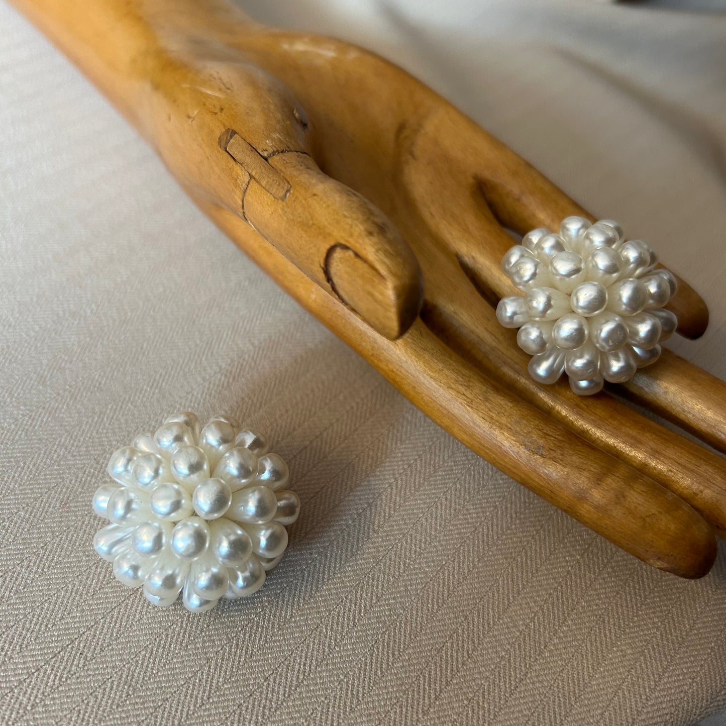 White Pearl Cluster Clip Ons