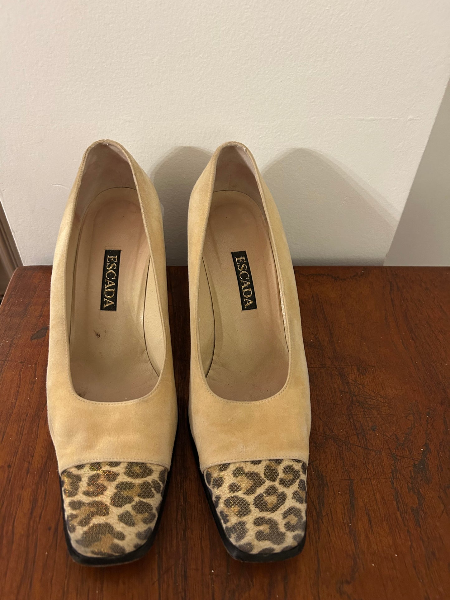 Escada Leopard Block Heels
