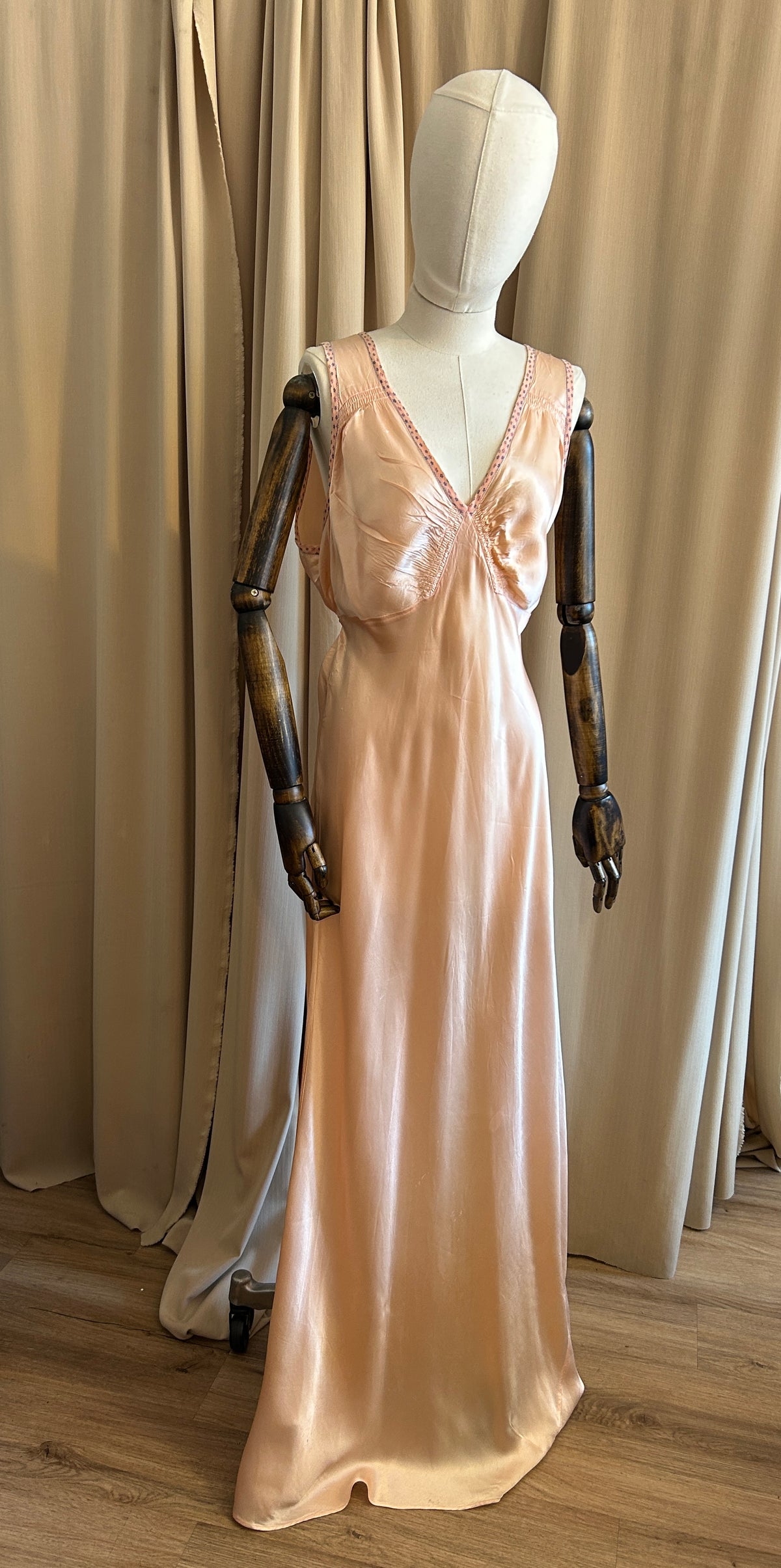 Pink Bias Cut Satin Slip