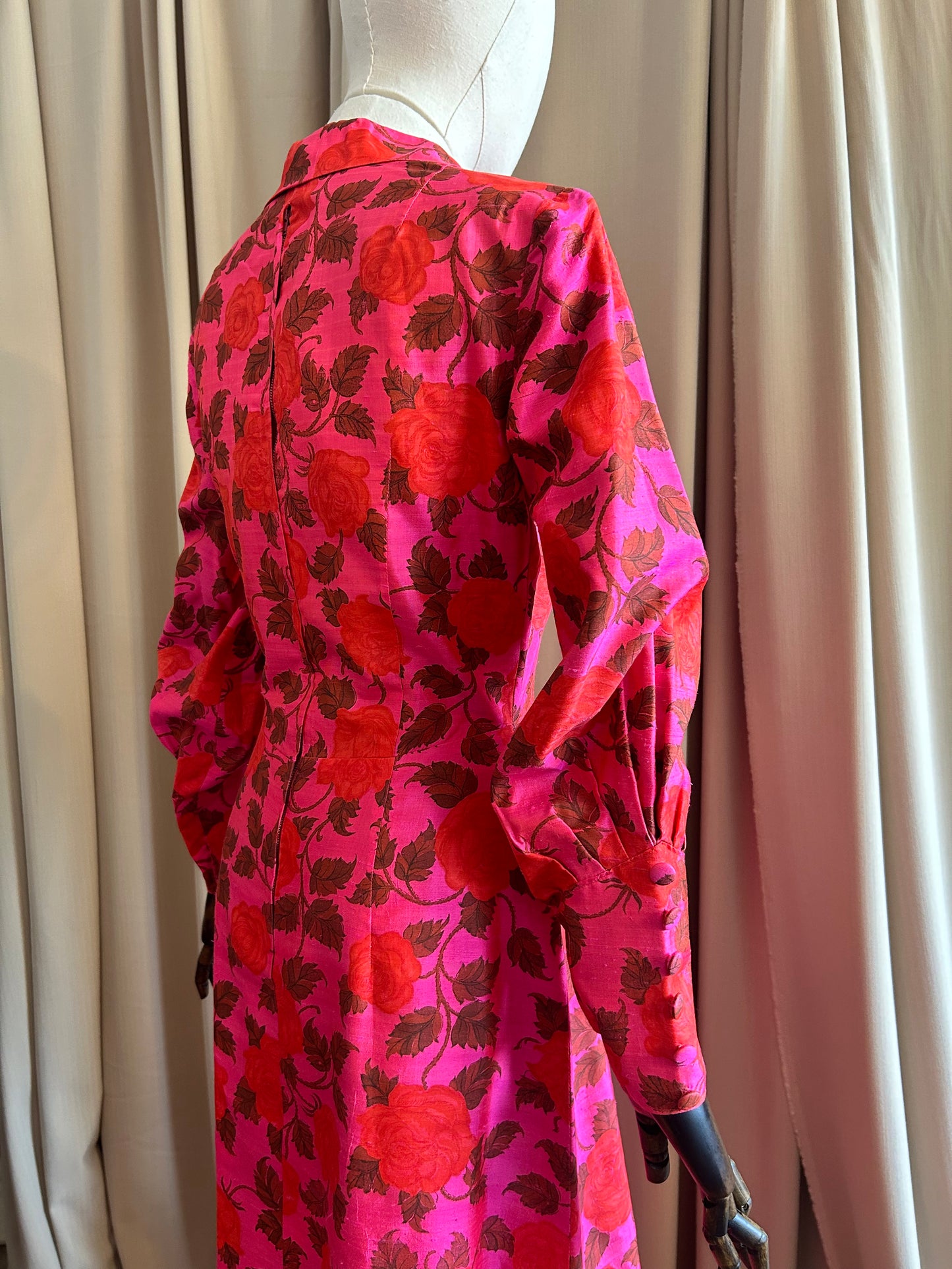 Raw Silk Printed Dress