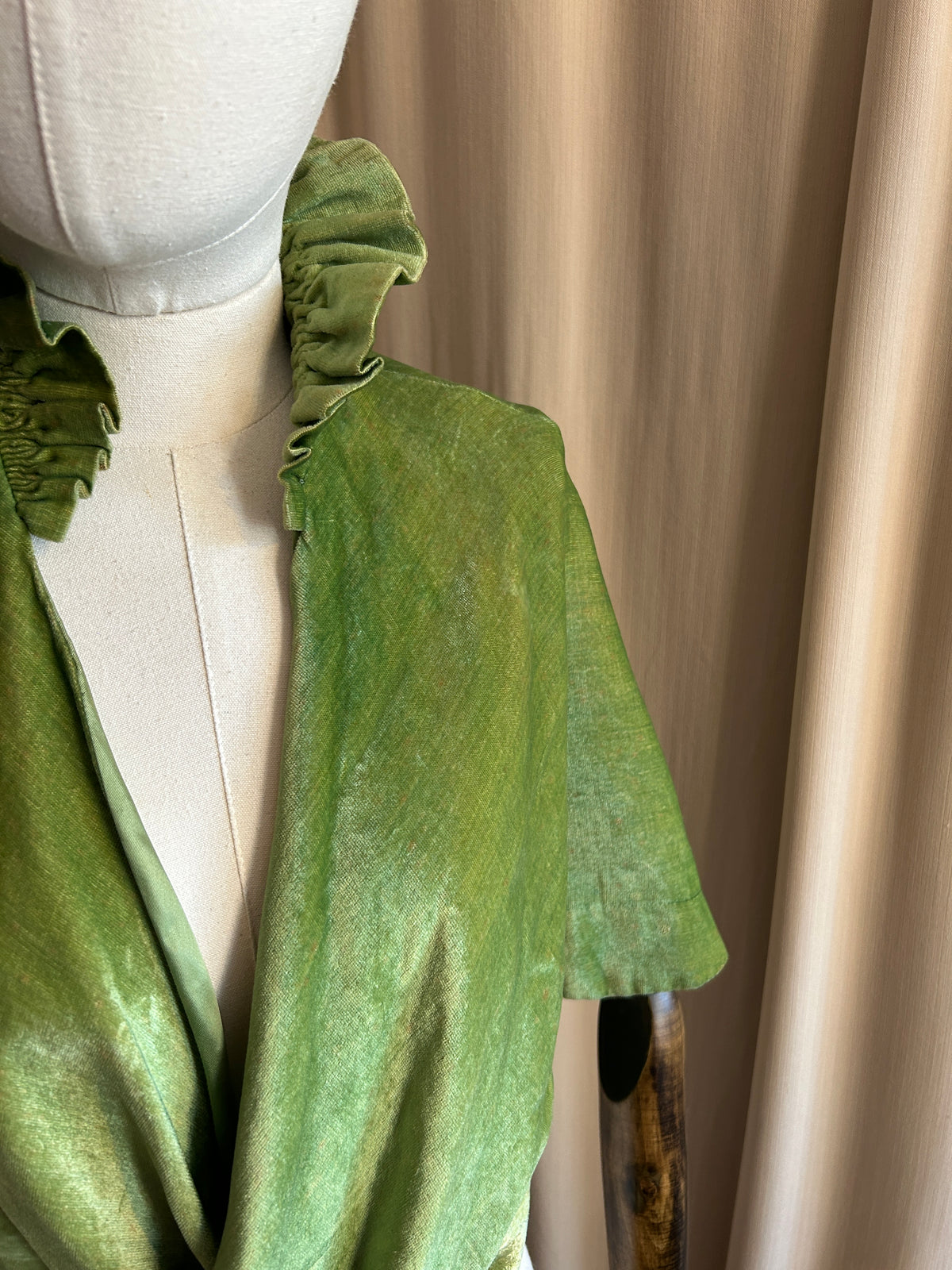 Ruffle Neck Velvet Cape