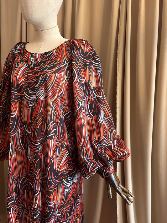 Balloon Sleeve Maxi Dress