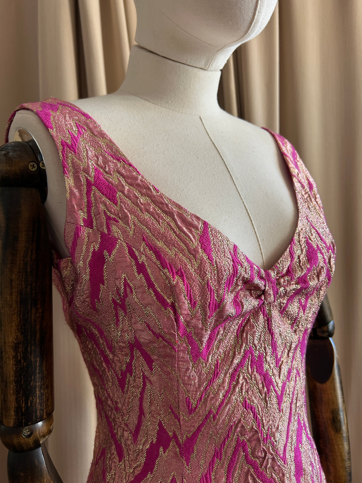 Metallic Pink and Gold Gown