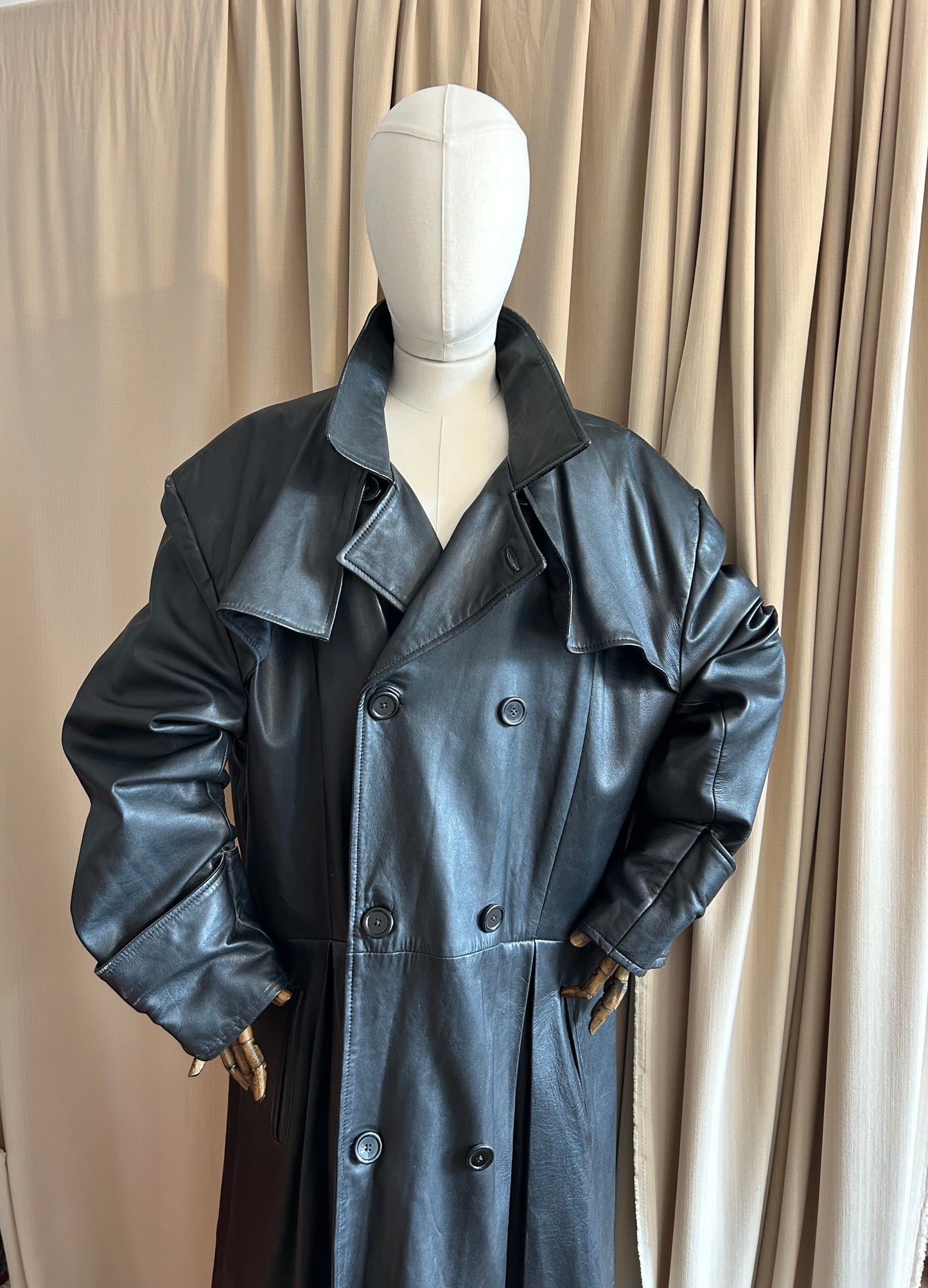 Oversized Leather Trench