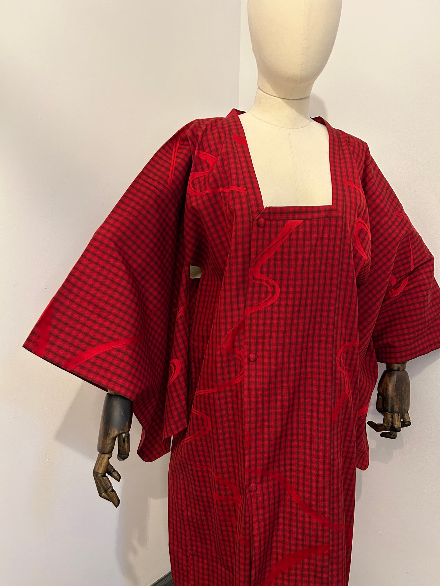 Red Checkered Kimono