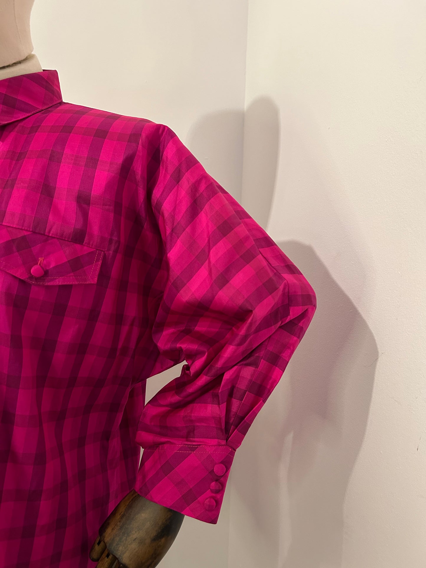 Pure Silk Pink Check Shirt