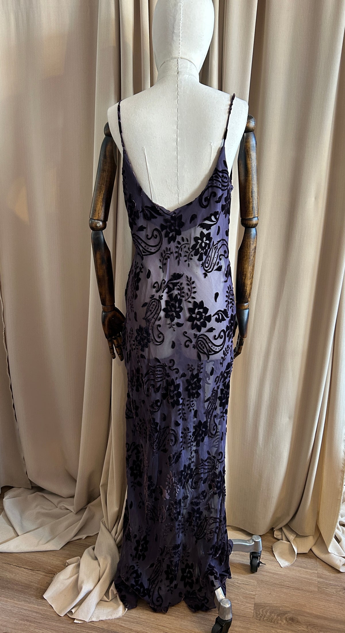 90s Devoré Bias Cut Gown