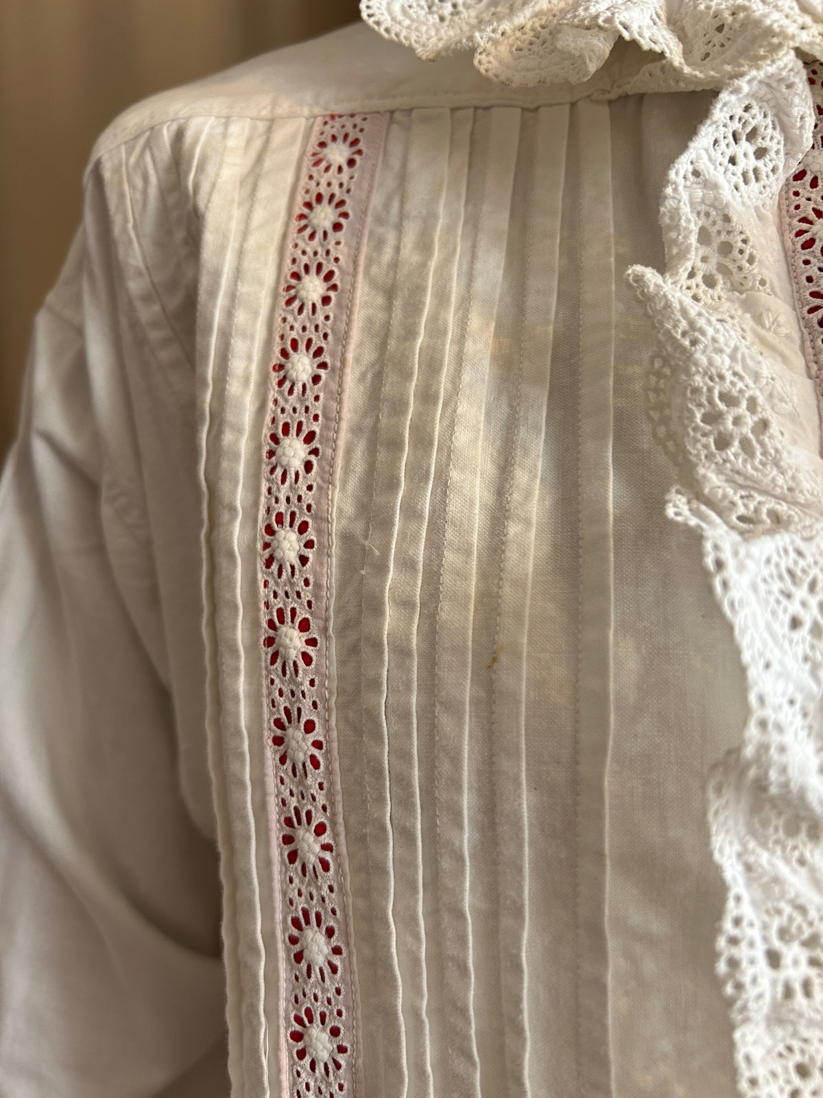 French Nightgown with Red Banding