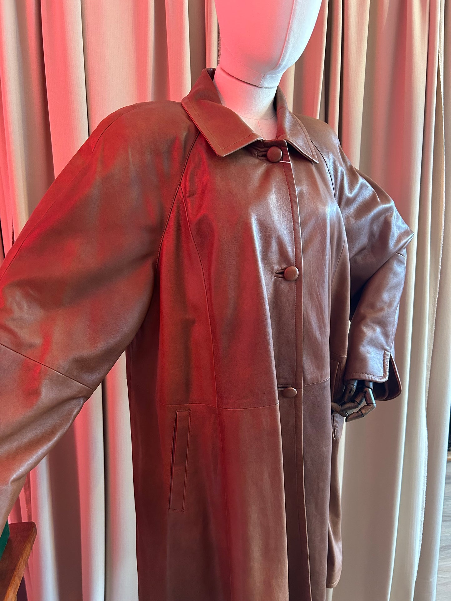 Italian Leather Swing Coat