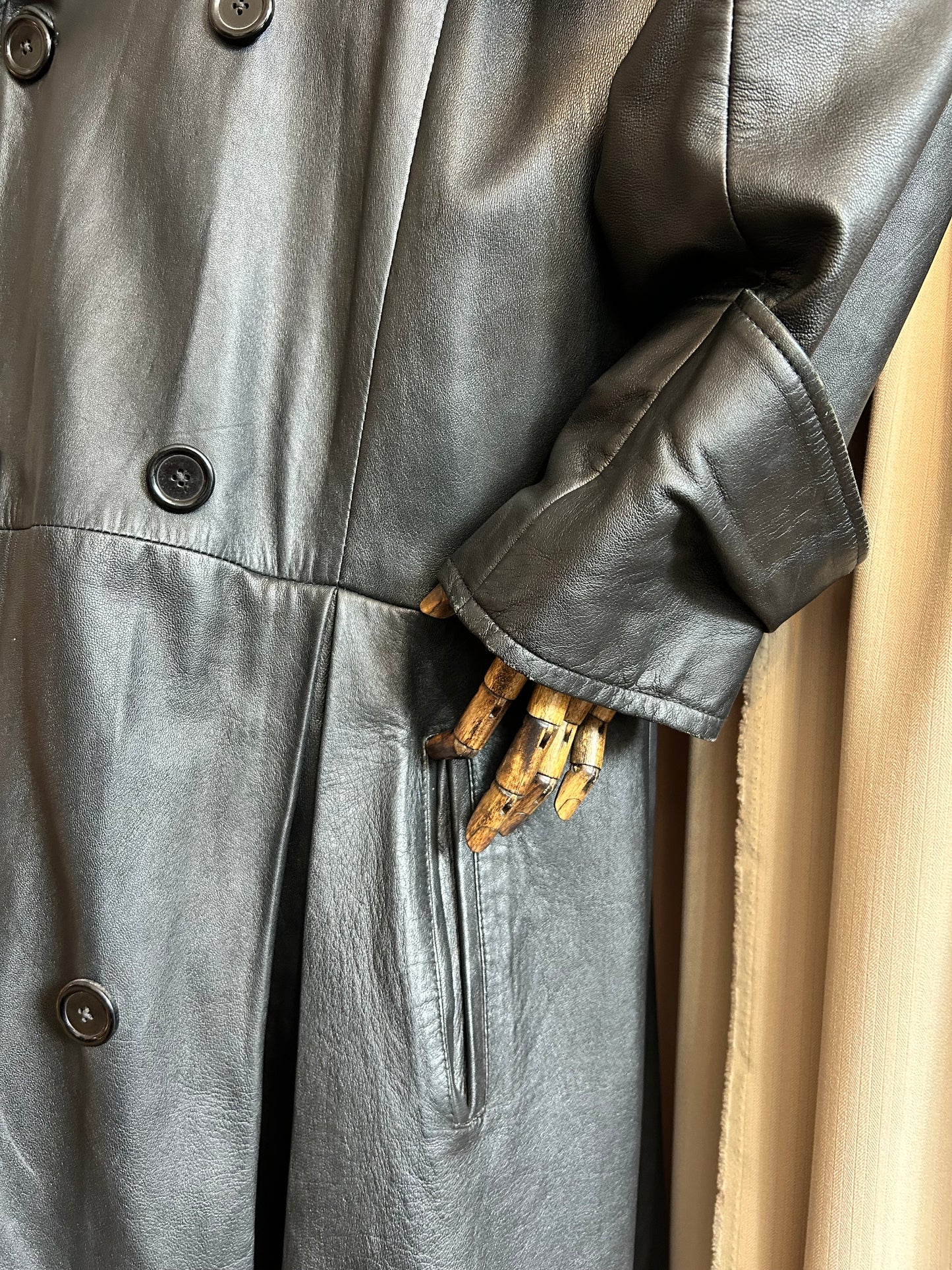 Oversized Leather Trench