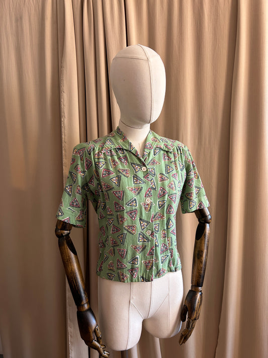 Triangle Print Blouse