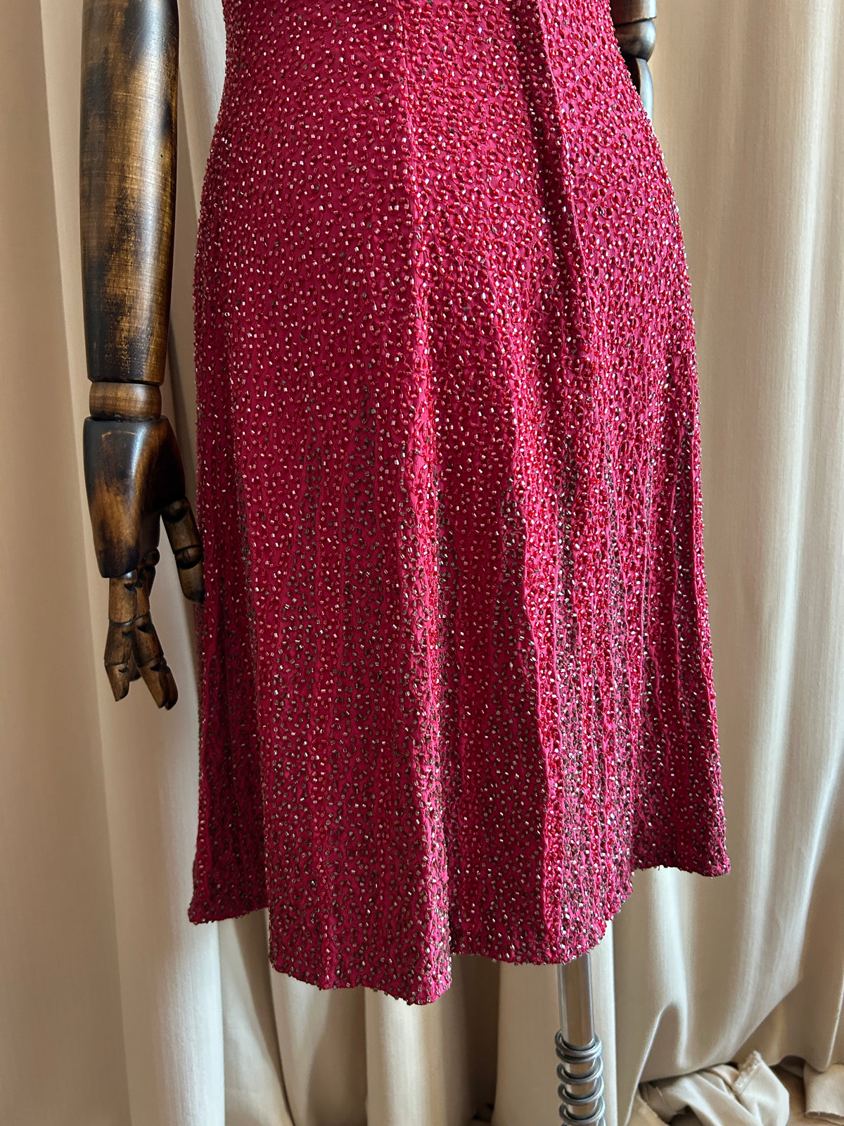 Burgundy Beaded Mini