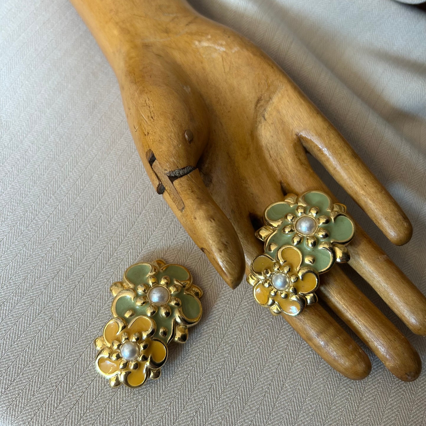 Large Floral Clip On