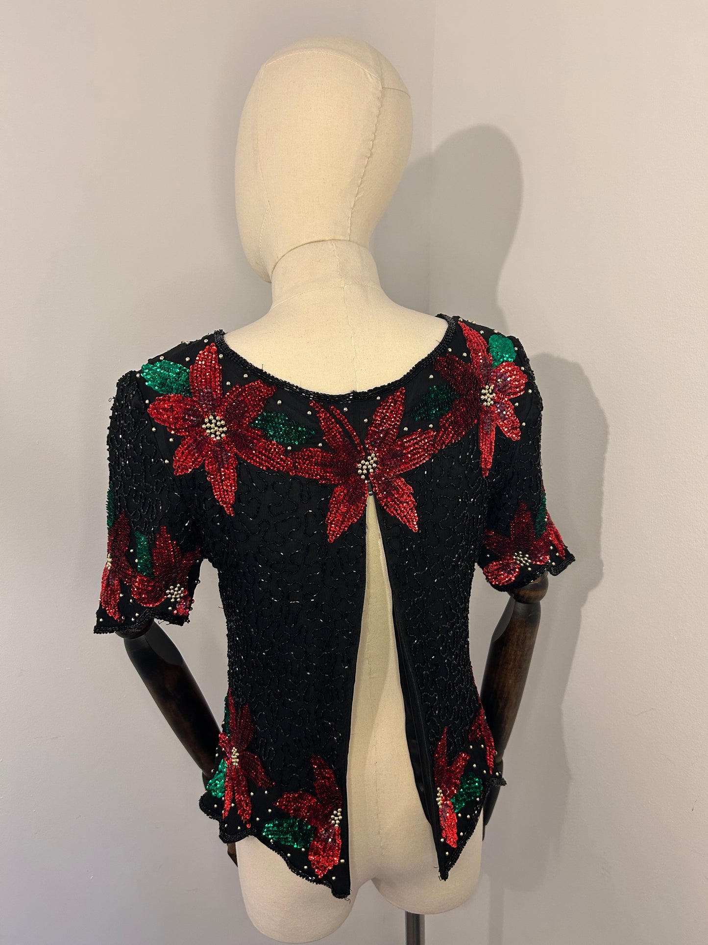 Sequin Poinsettia top