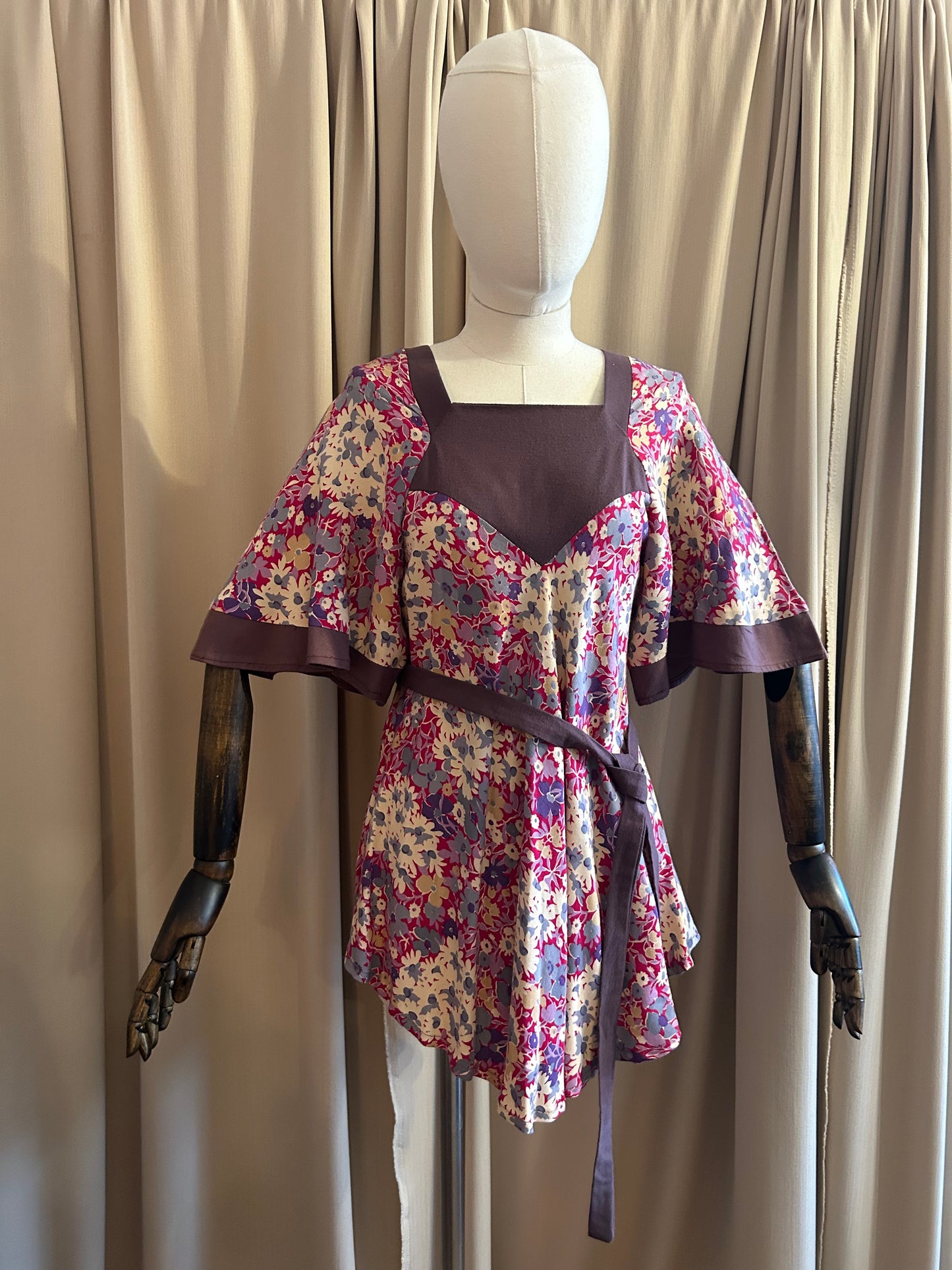 Floral Angel Sleeve Blouse