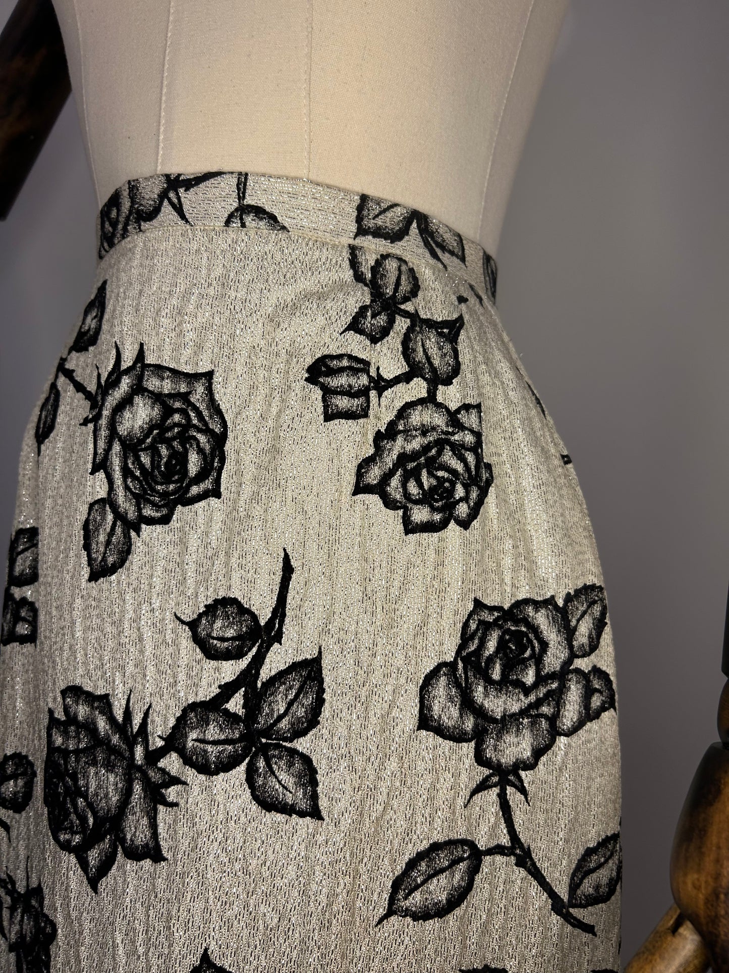 Metallic Rose Skirt