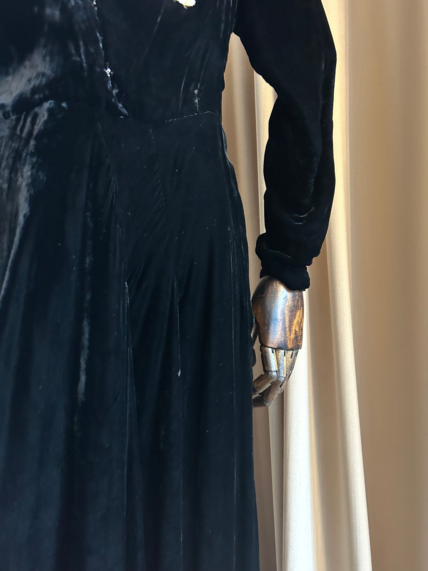 Antique Debenham & Freebody Velvet Gown