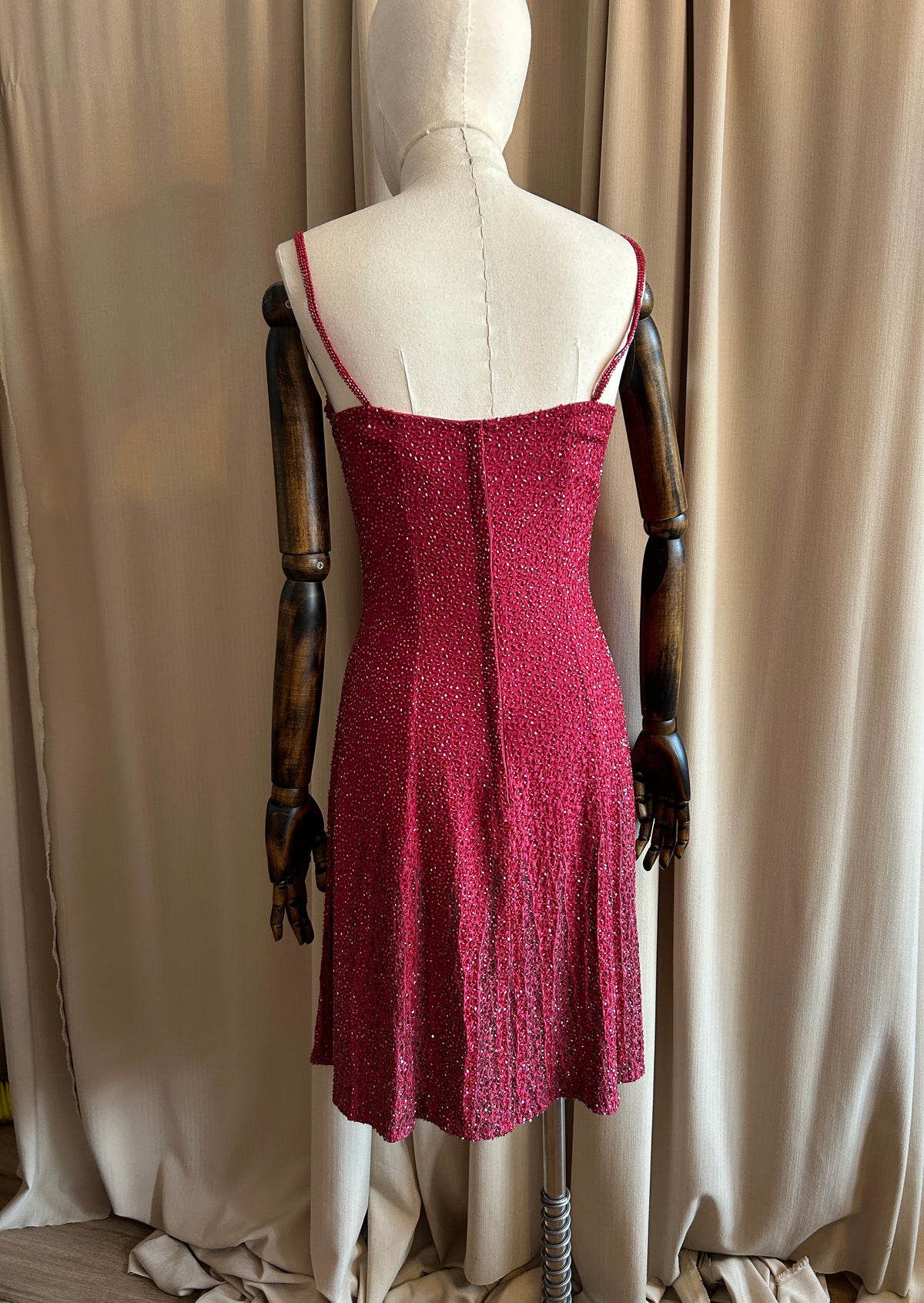 Burgundy Beaded Mini