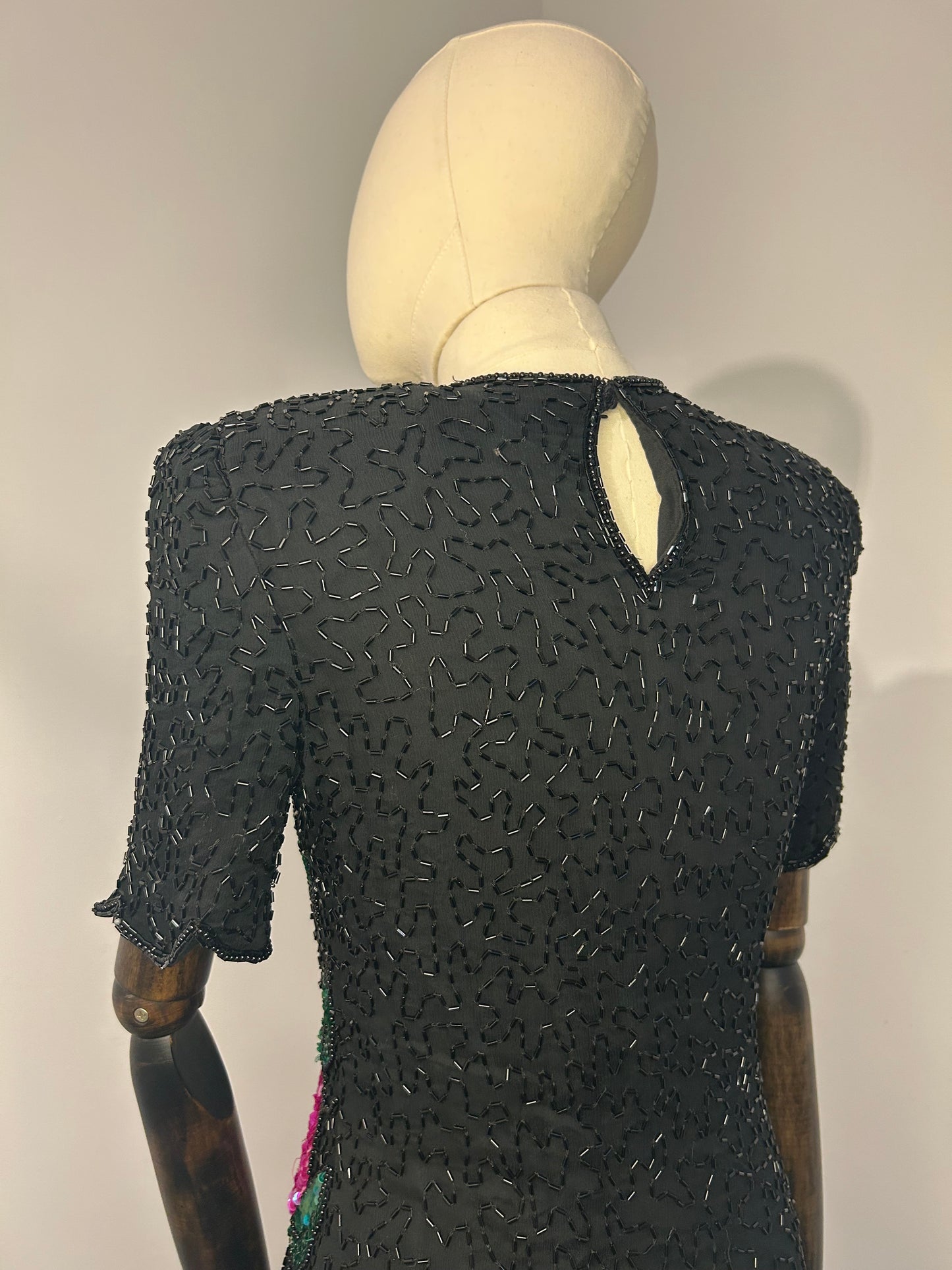 Sequin Floral on Black