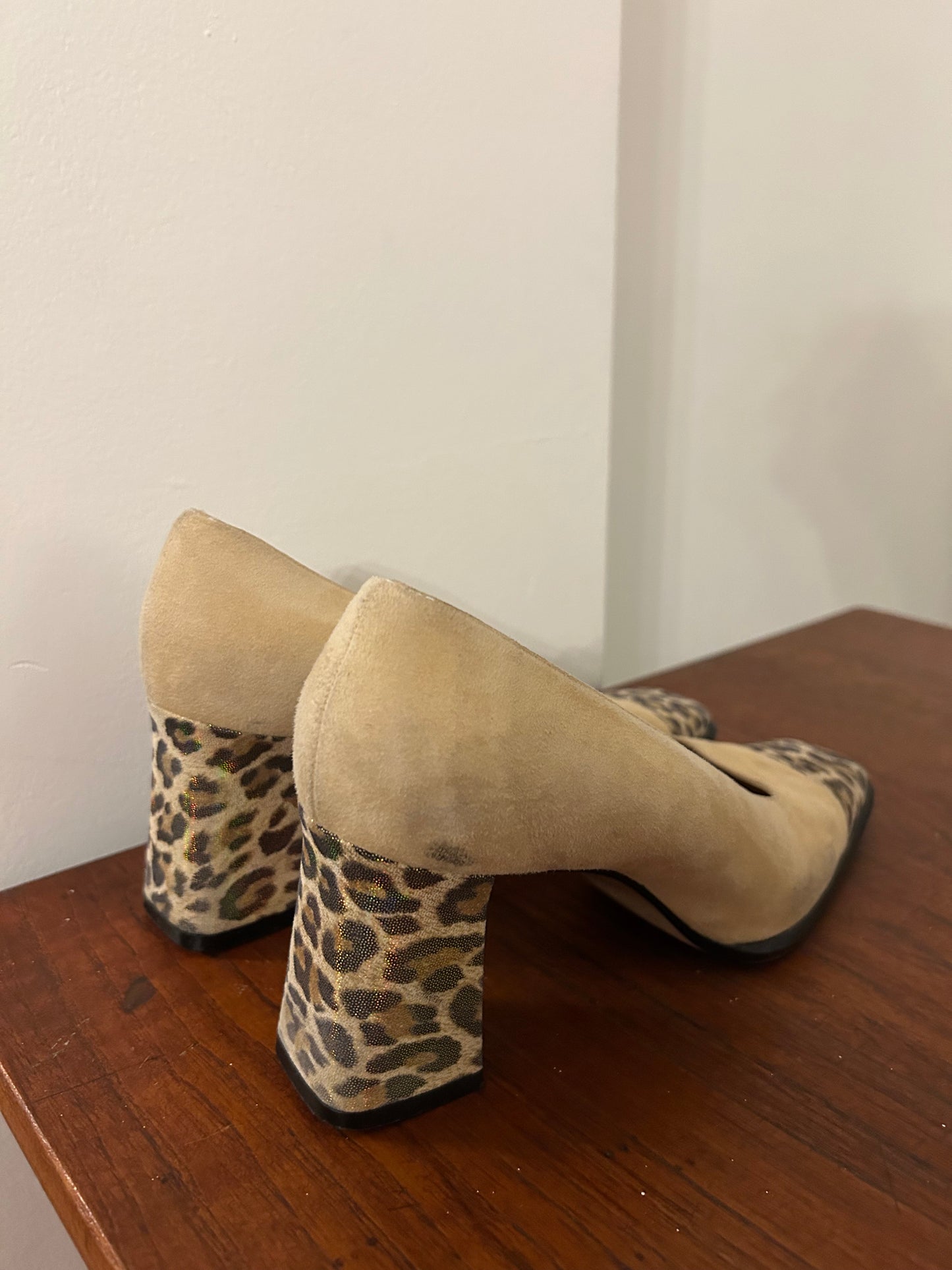 Escada Leopard Block Heels