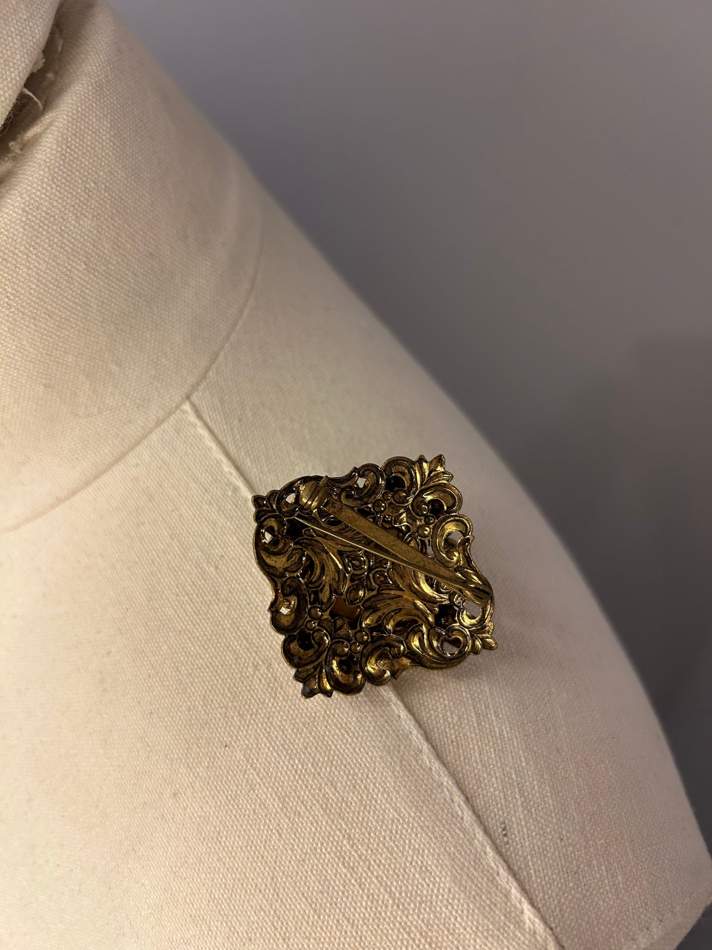 Faux Turquoise Square brooch