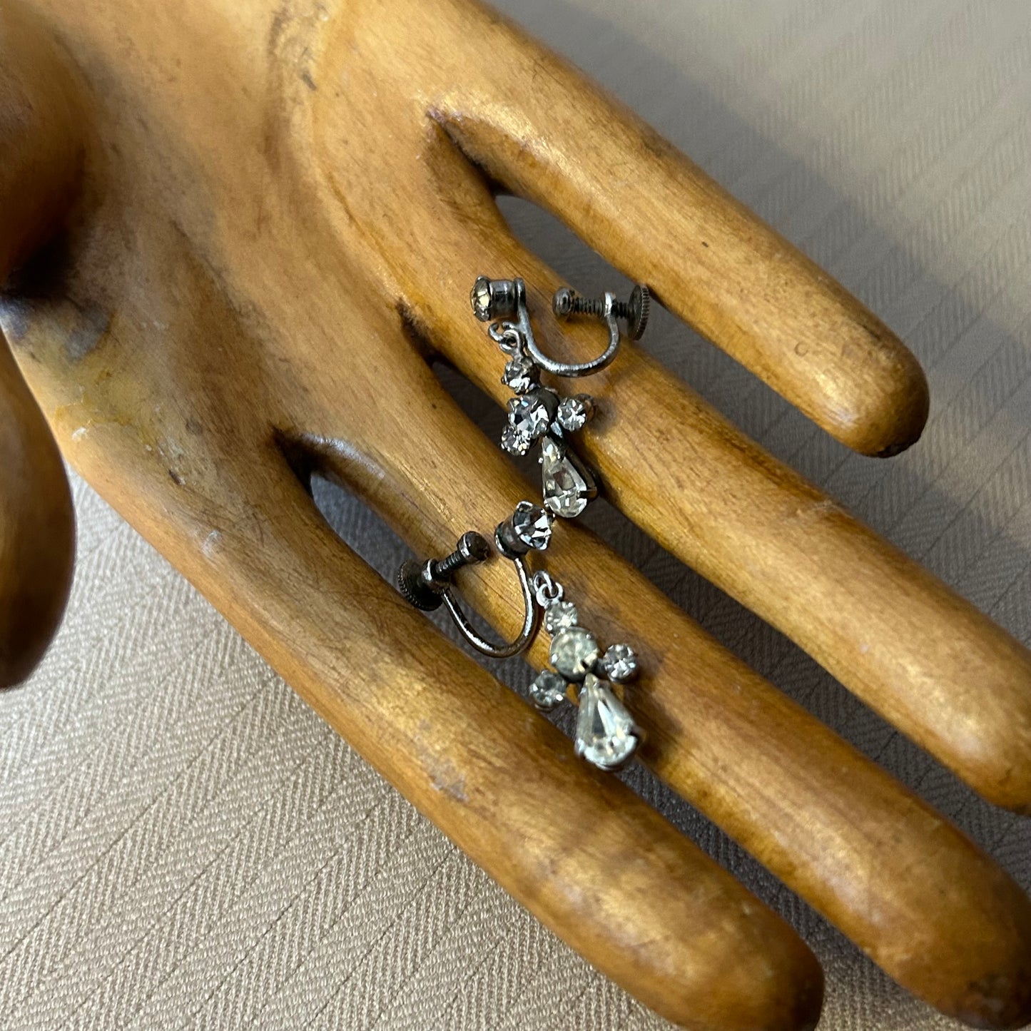 Rhinestone Cross Drop Earrings