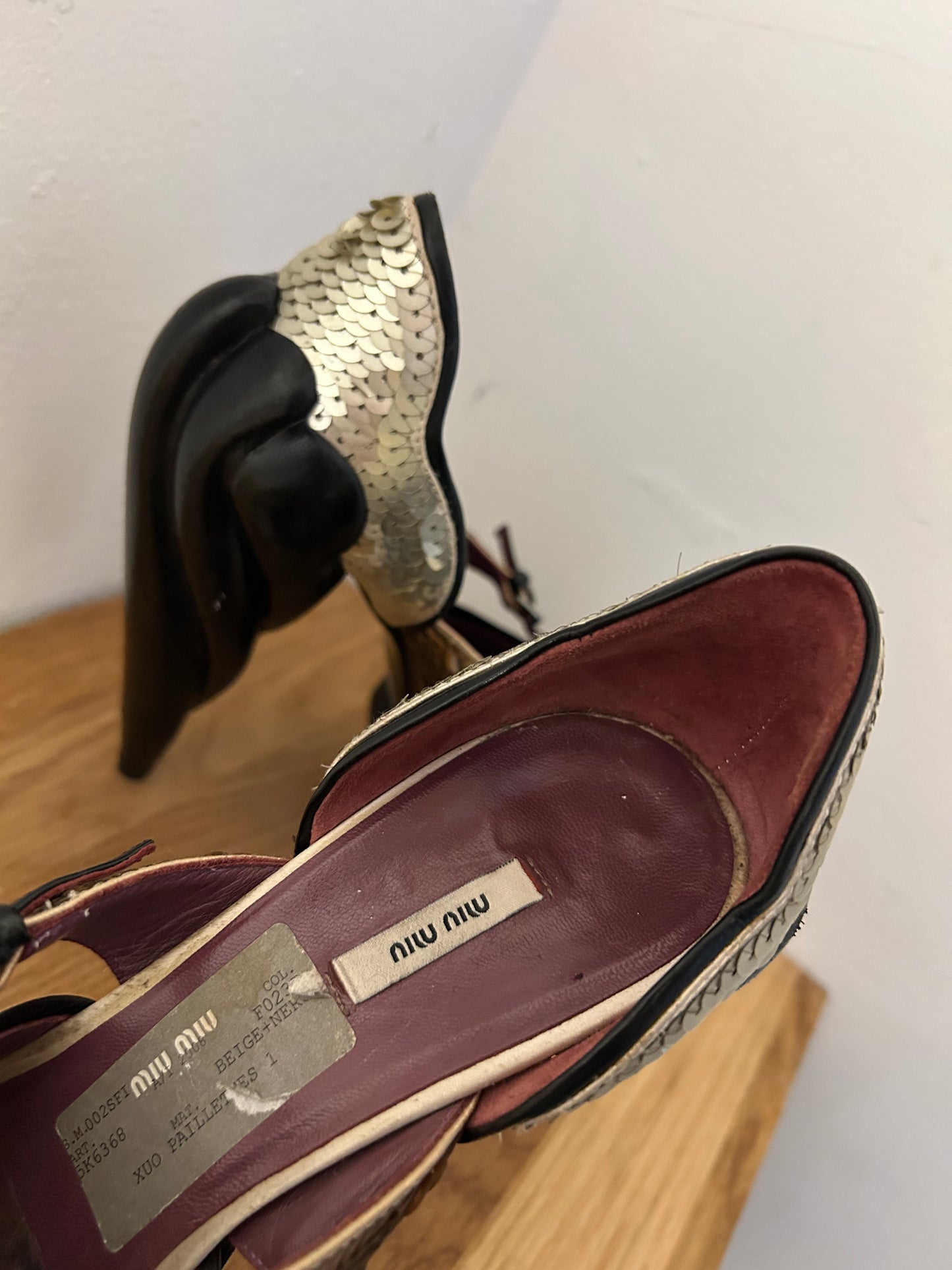 Miu Miu Sequin Platforms