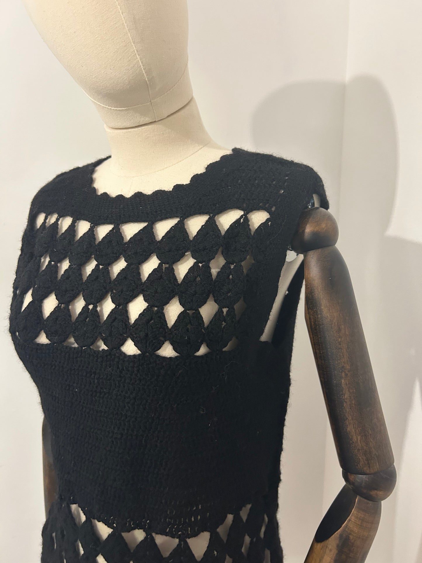Black Hand Crochet Tank