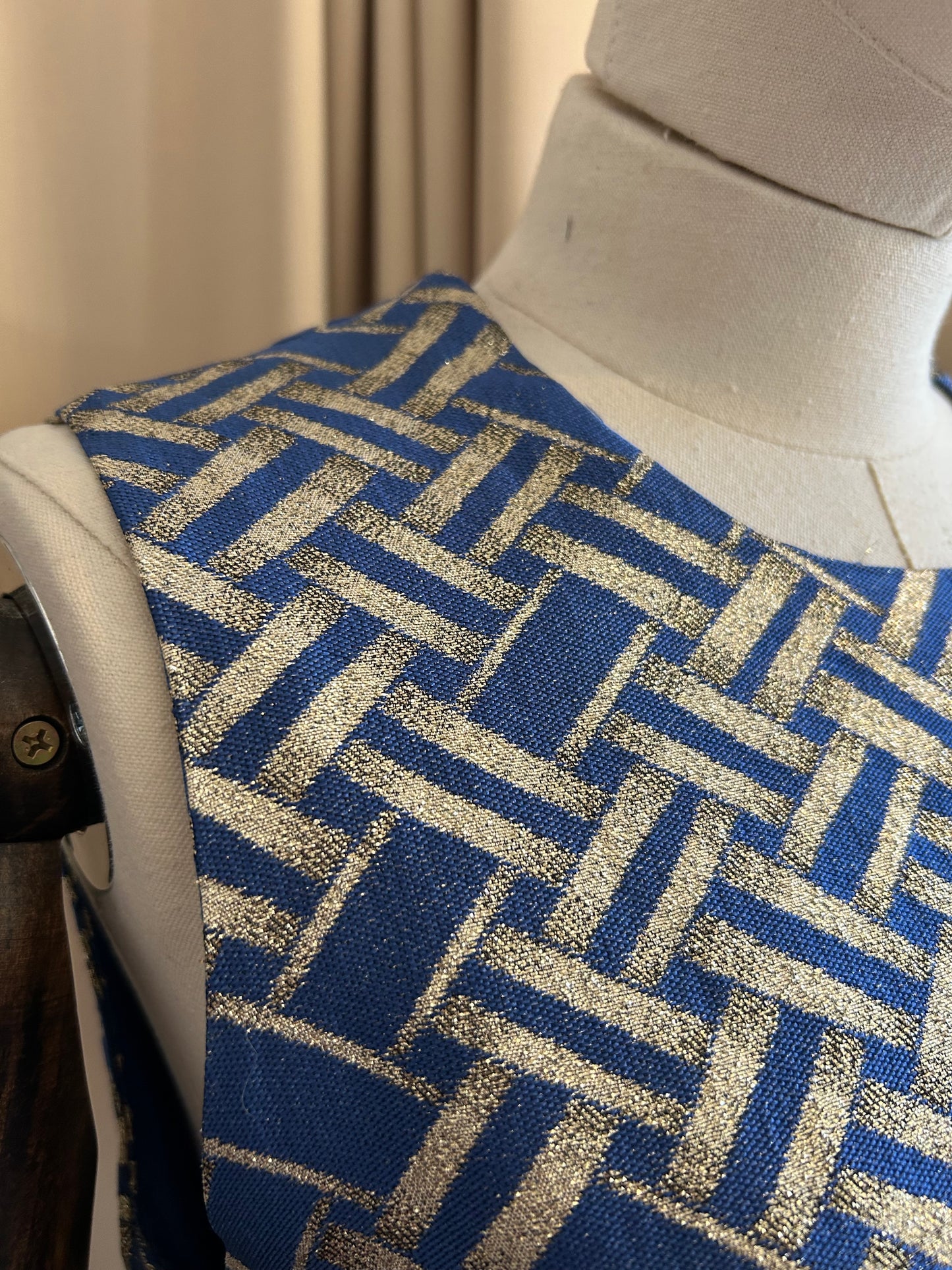 Blue and Gold 60s Gown