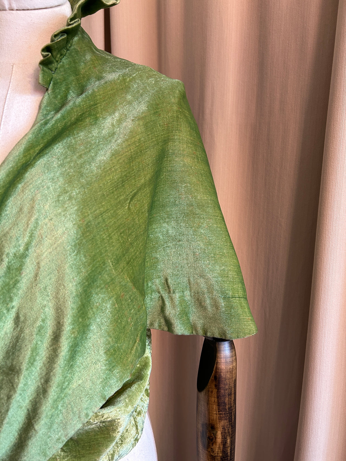 Ruffle Neck Velvet Cape