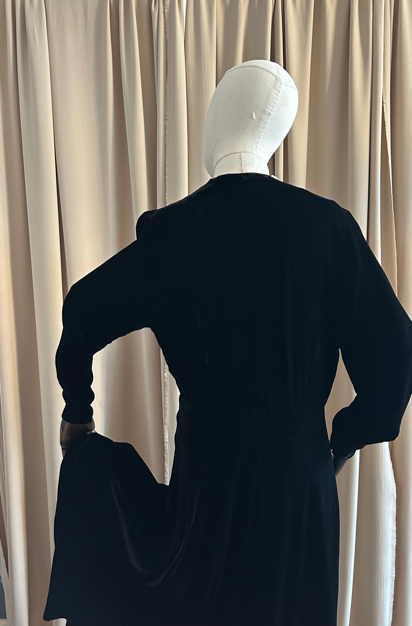 Antique Debenham & Freebody Velvet Gown