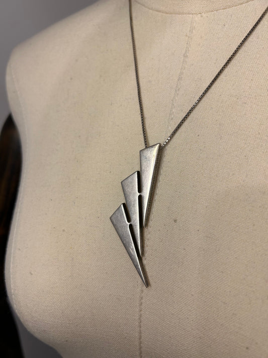 Silver Lightning Bolt Necklace