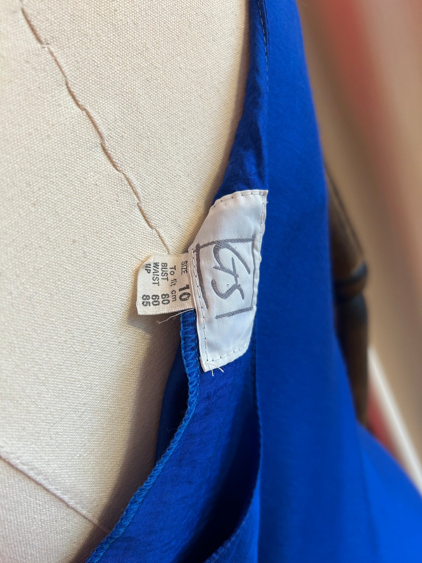 Electric Blue 90s Bias Cut Dress