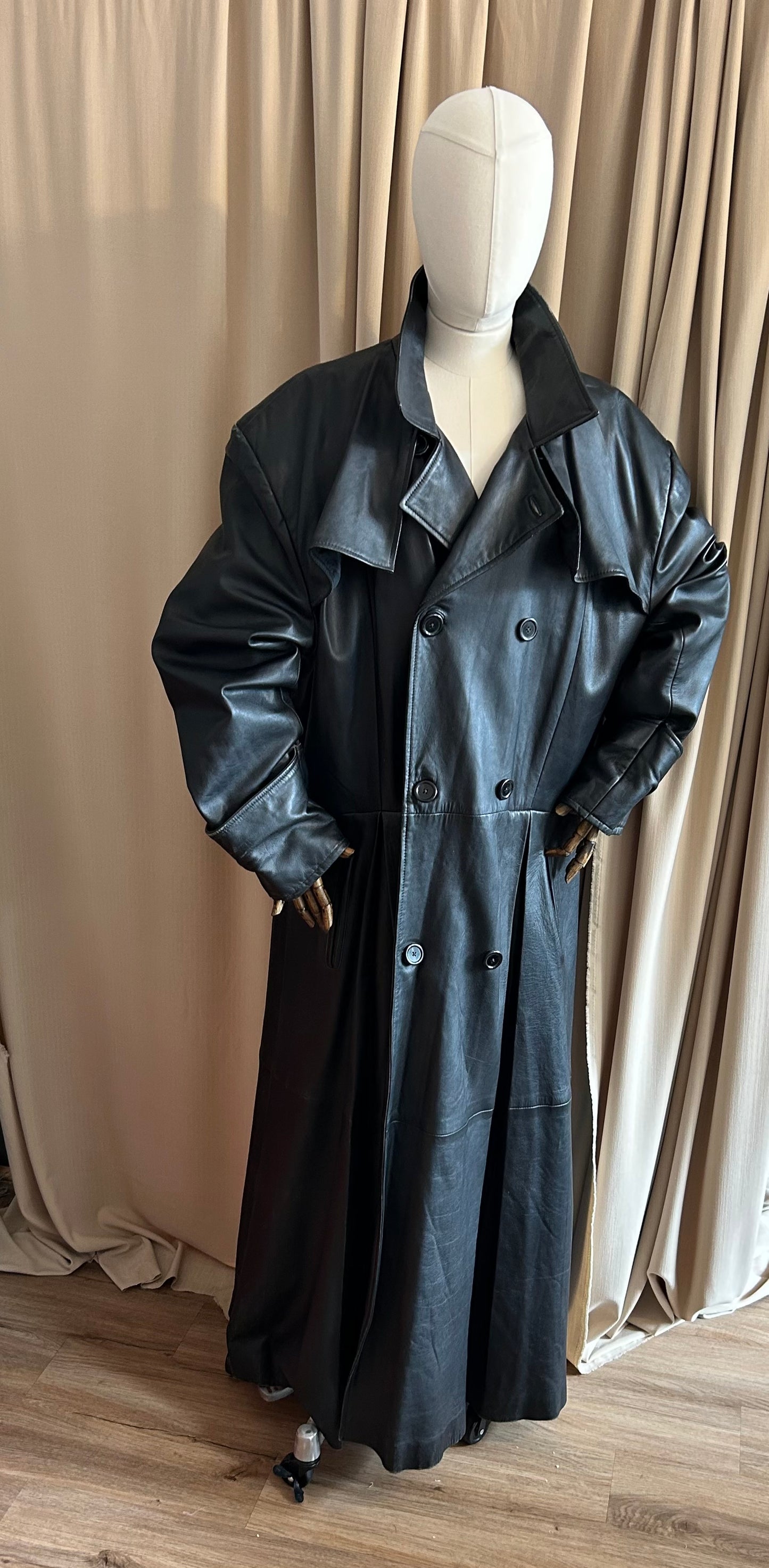 Oversized Leather Trench