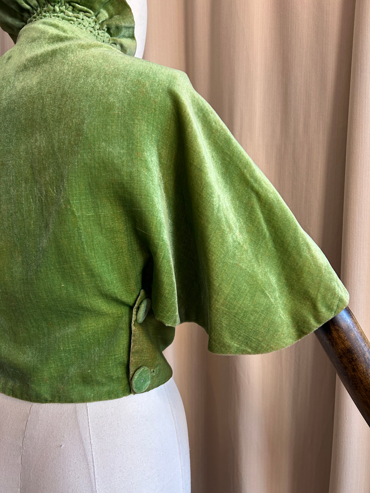 Ruffle Neck Velvet Cape