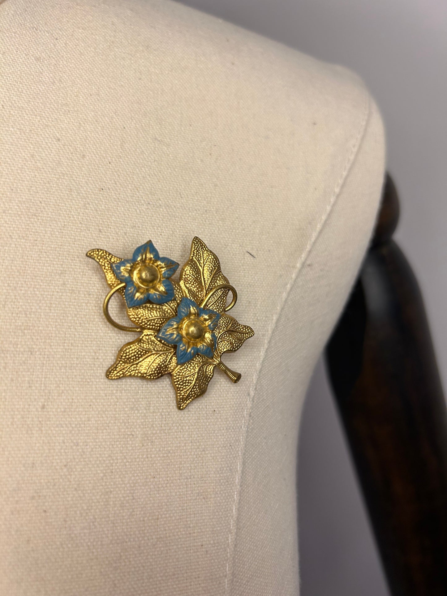 Leaf and Flowers Brooch